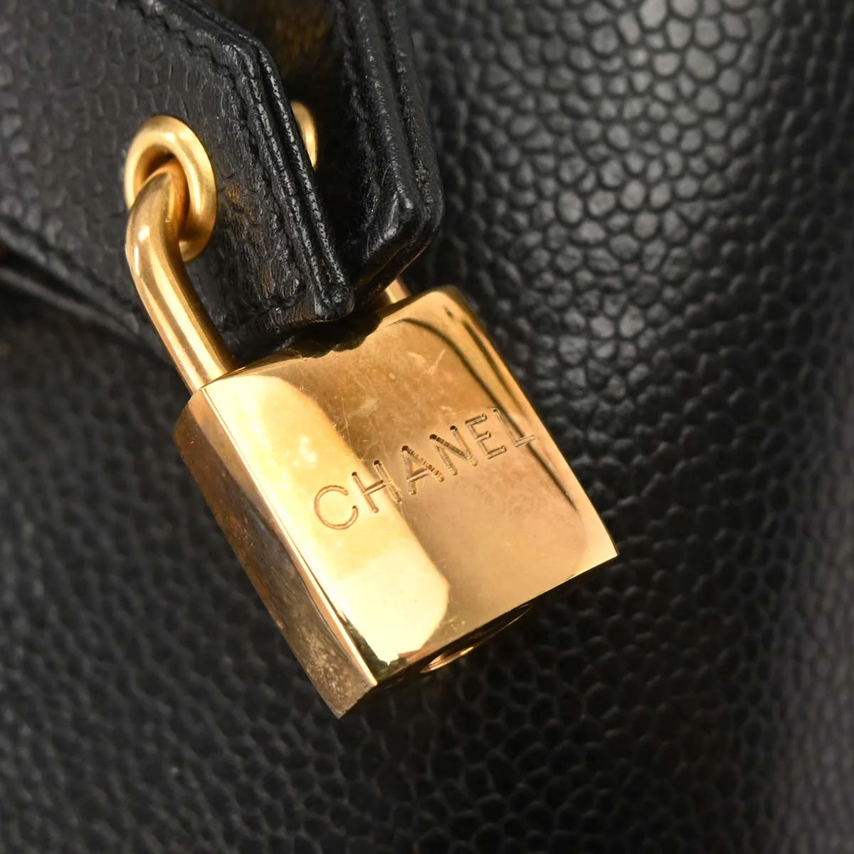 Chanel Black Caviar Skin 2way Shoulder Duffle Handbag - Image 12