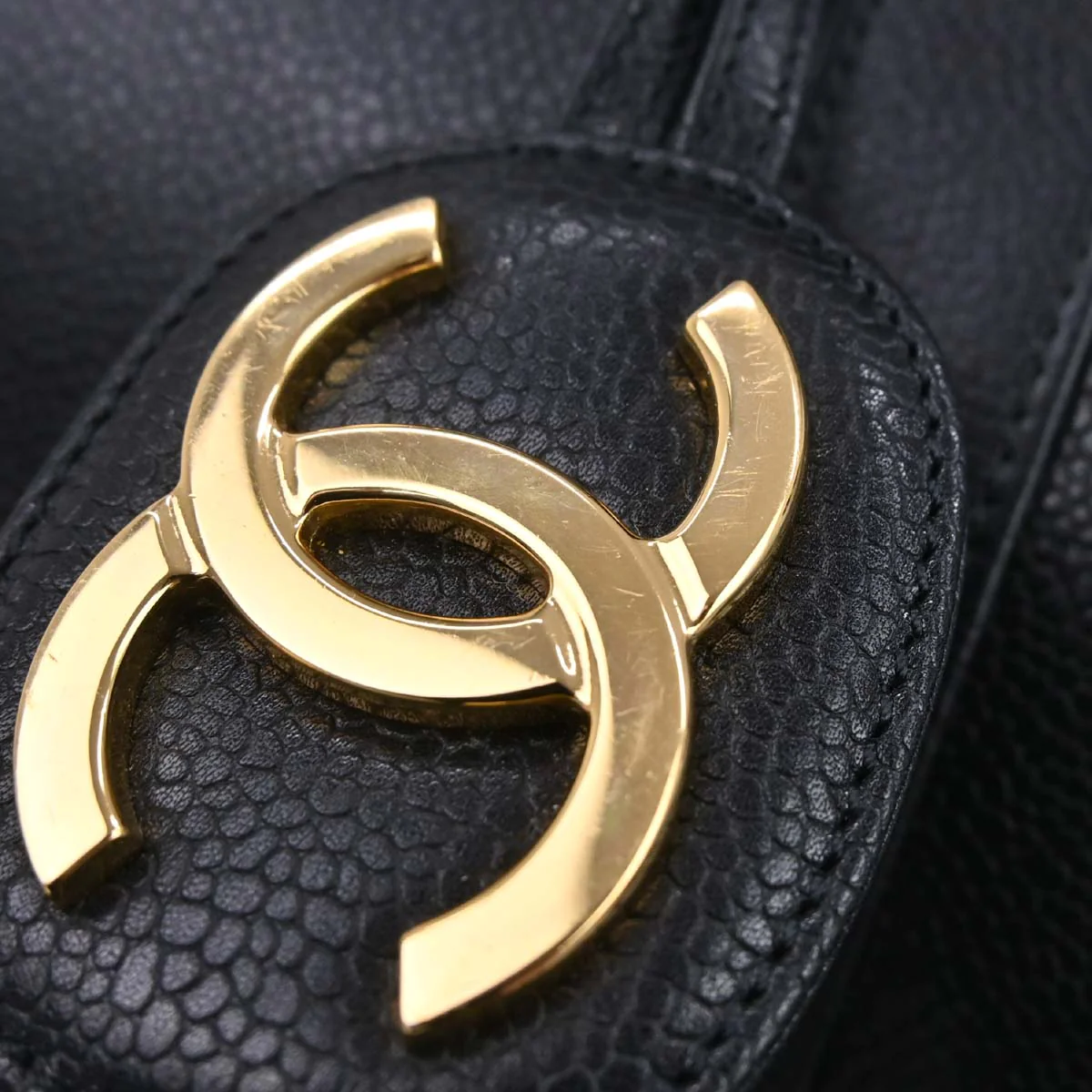 Chanel Black Caviar Skin 2way Shoulder Duffle Handbag - Image 6