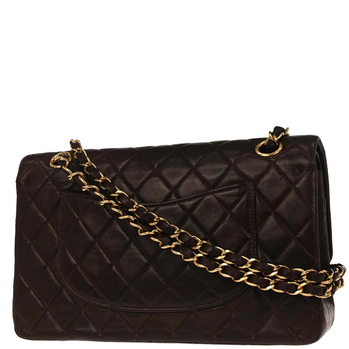 Chanel 2002-2003 Brown Lambskin Medium Classic Double Flap Shoulder Bag - Image 2