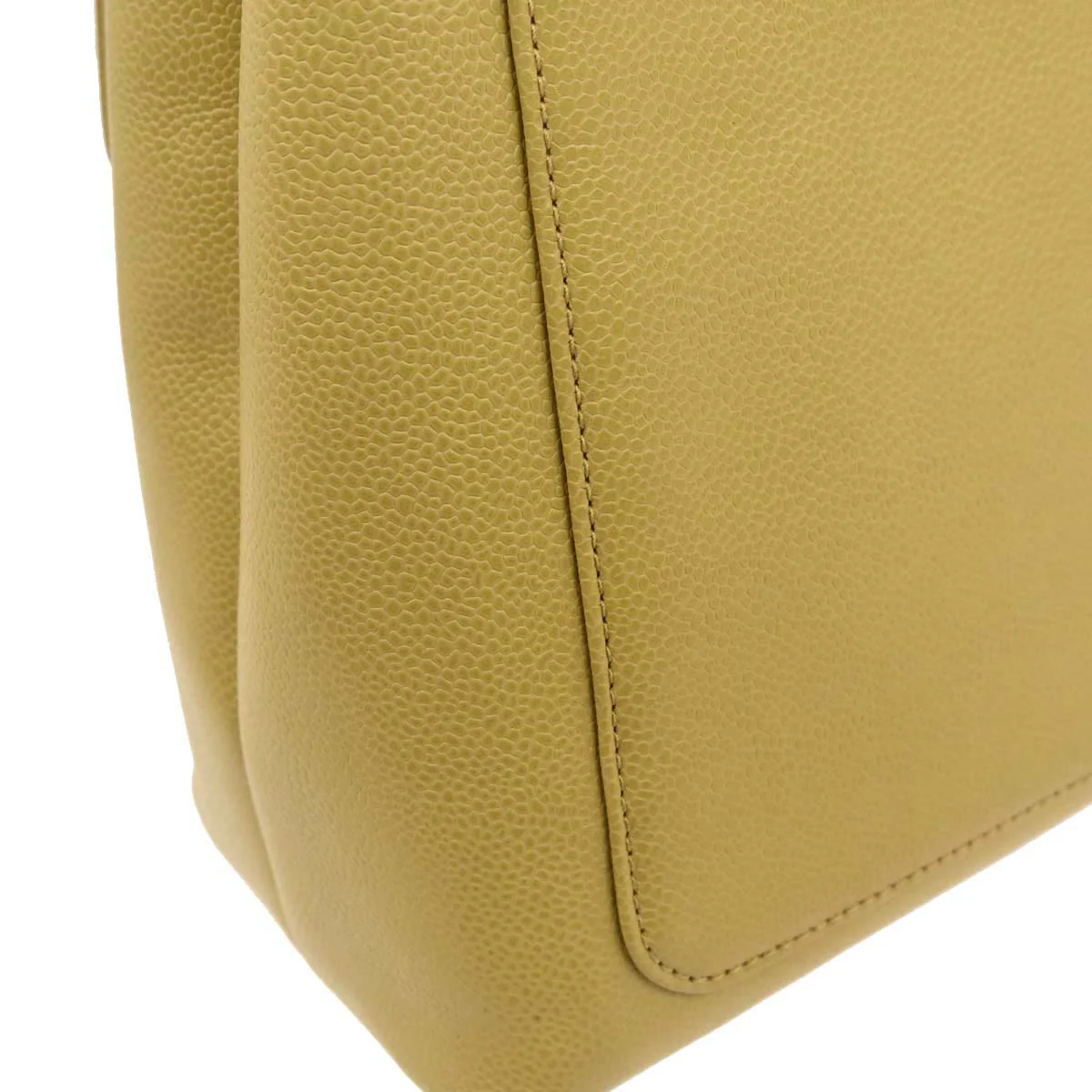 Chanel 1997-1999 Yellow Caviar Skin Kelly Top Handle Handbag - Image 5