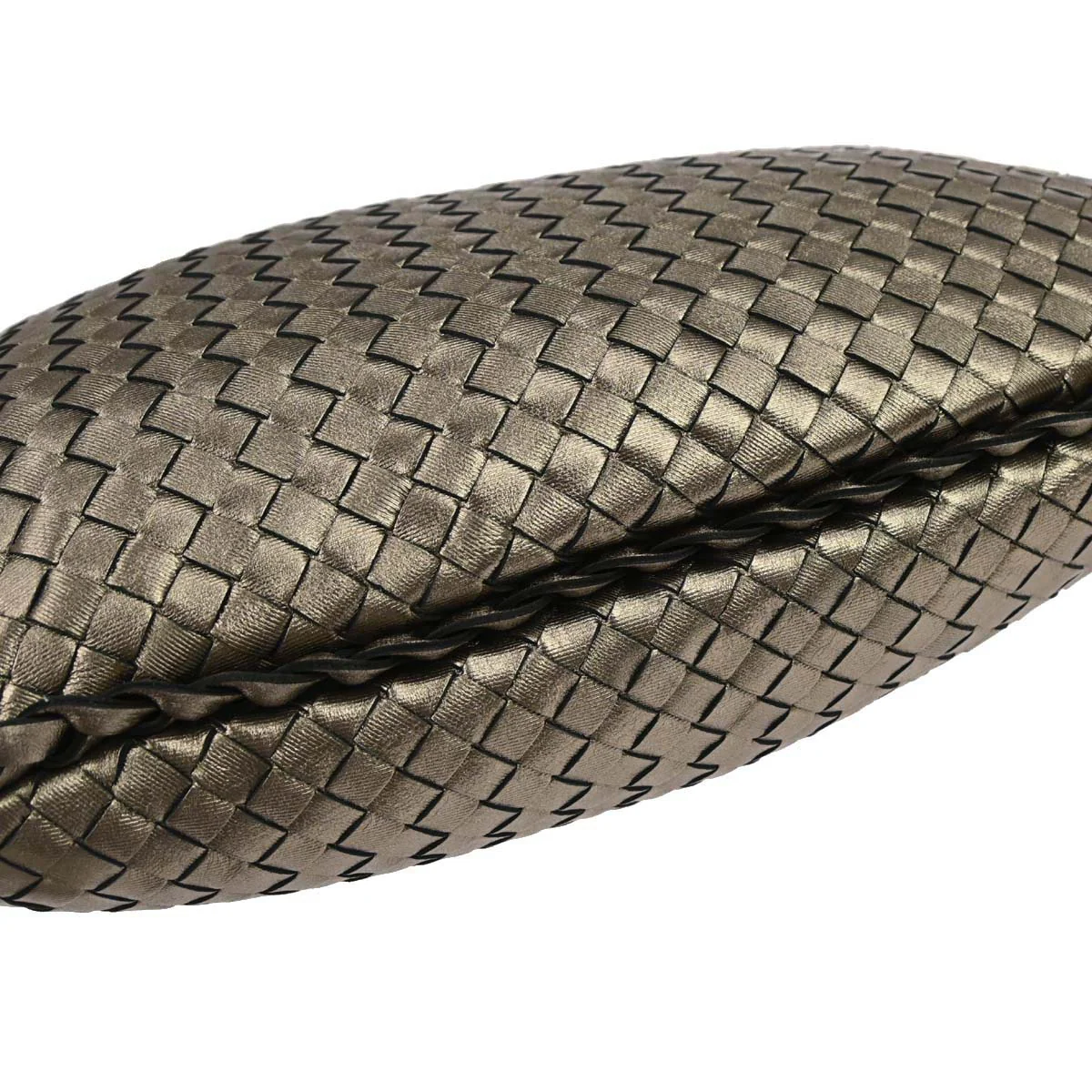 Bottega Veneta Gold Lambskin Intrecciato Handbag - Image 6