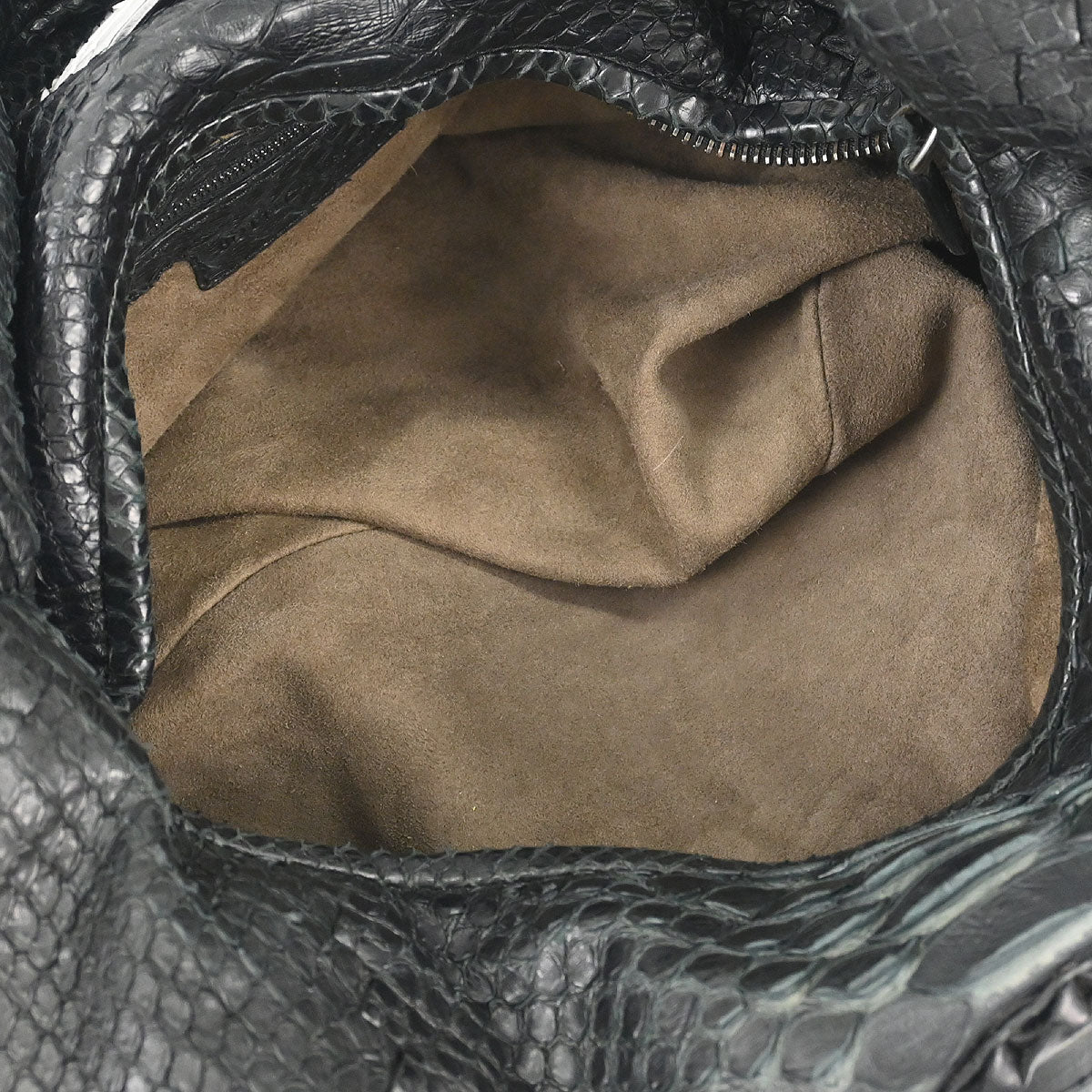 Bottega Veneta * Black Python Hobo Handbag - Image 8