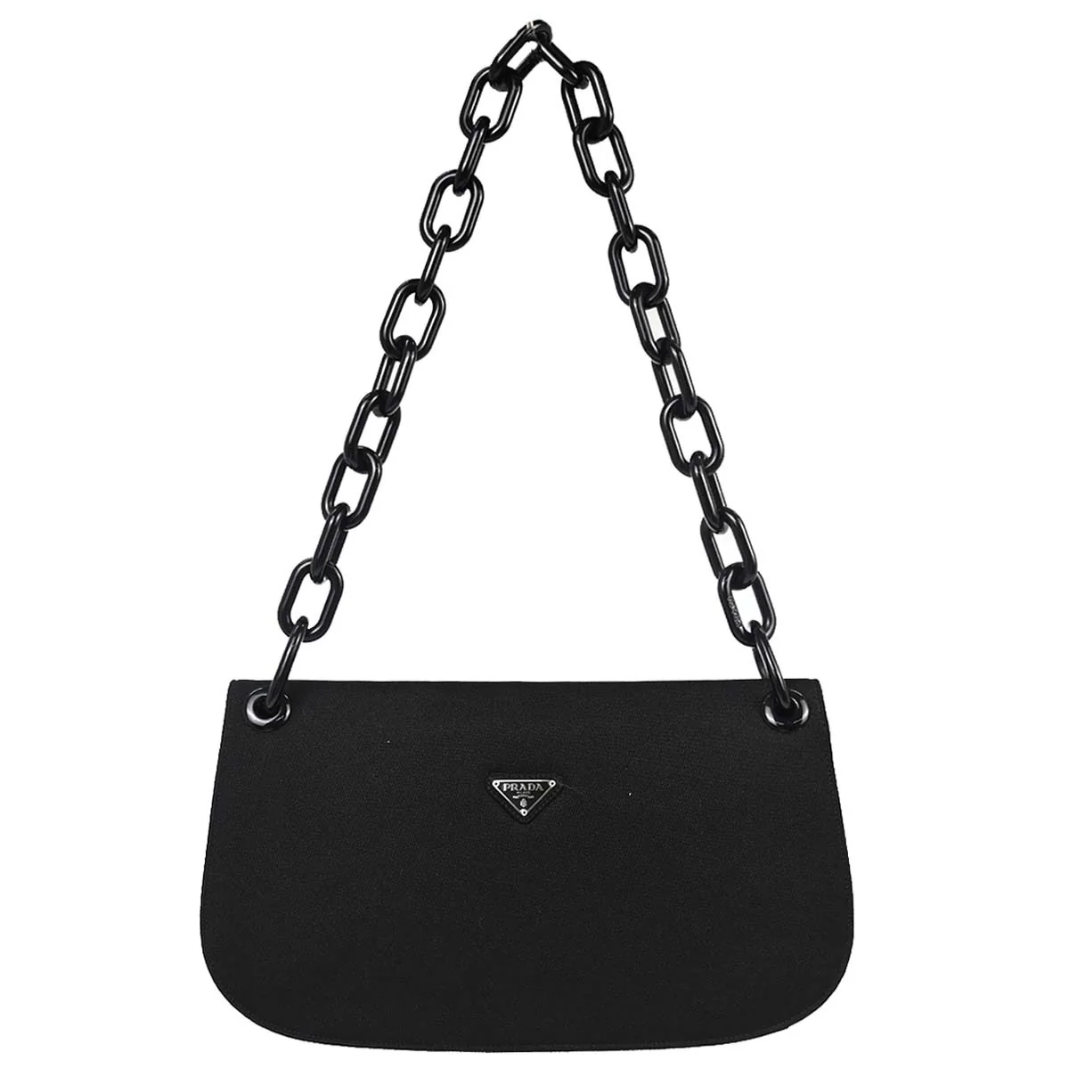 Prada Black Canvas Shoulder Bag