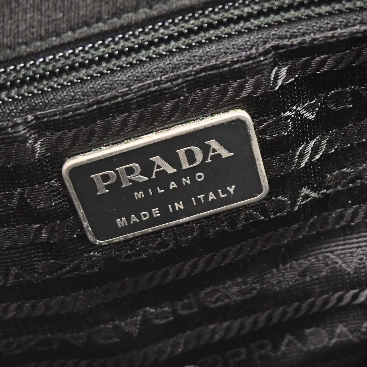 Prada Black Canvas Shoulder Bag - Image 9