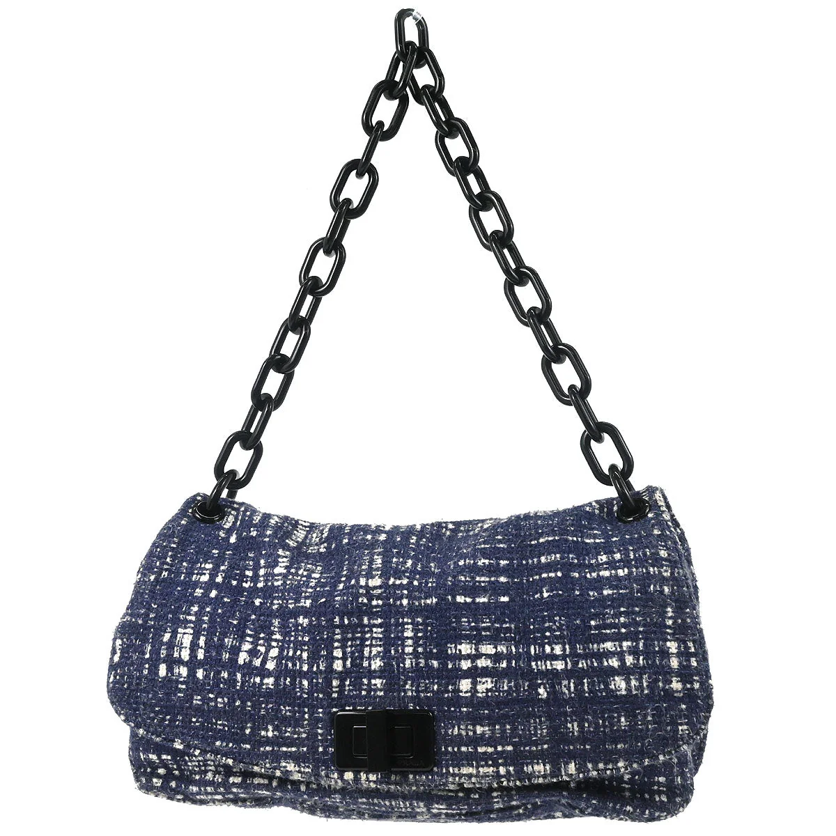 Prada Navy Tweed Handbag - Image 2