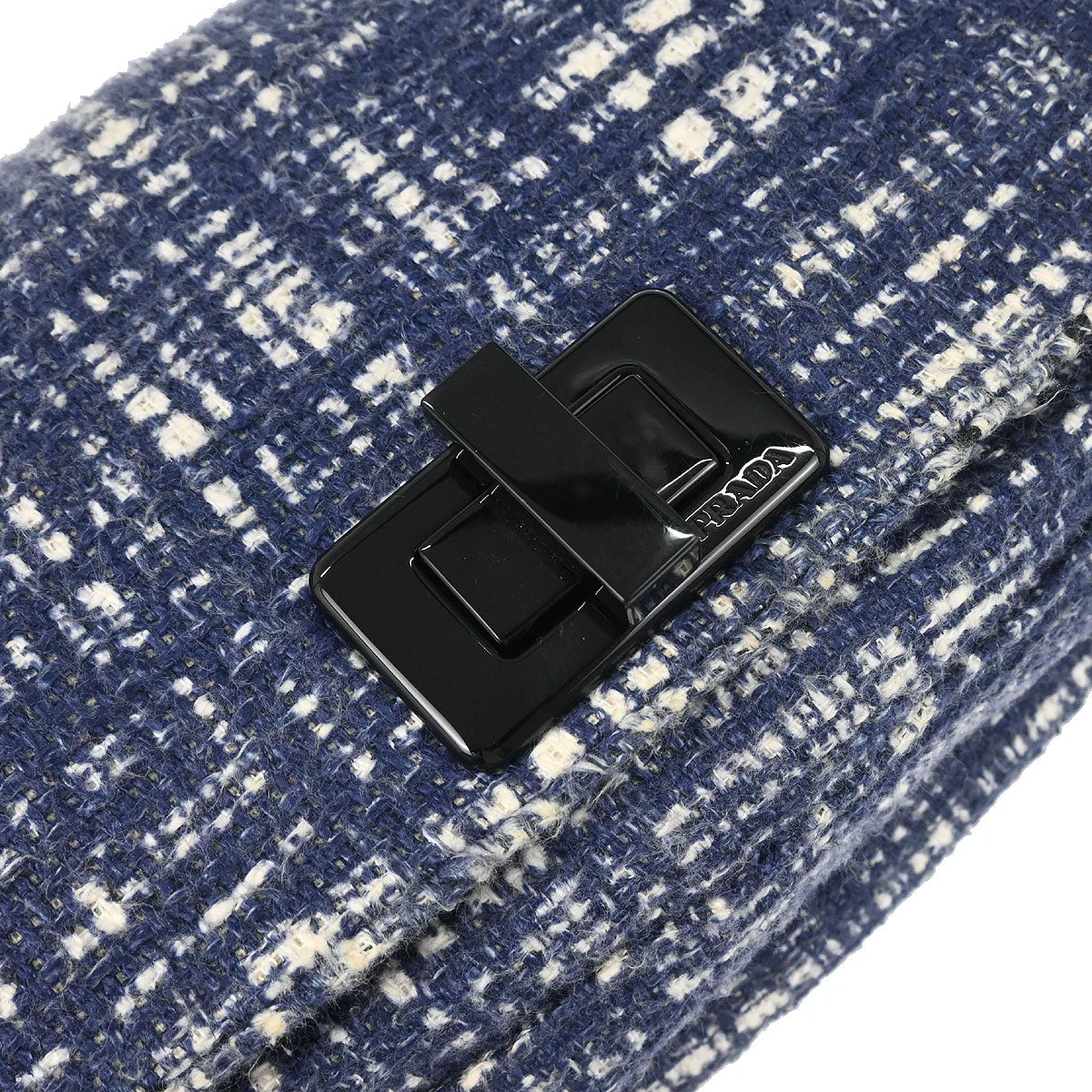 Prada Navy Tweed Handbag - Image 4