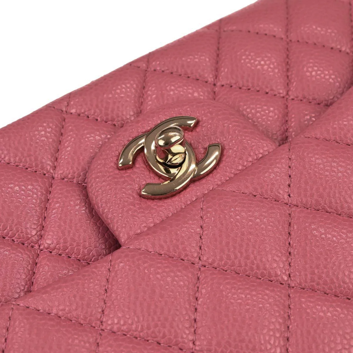 Chanel 2018 Pink Caviar Skin Medium Classic Double Flap Shoulder Bag - Image 5