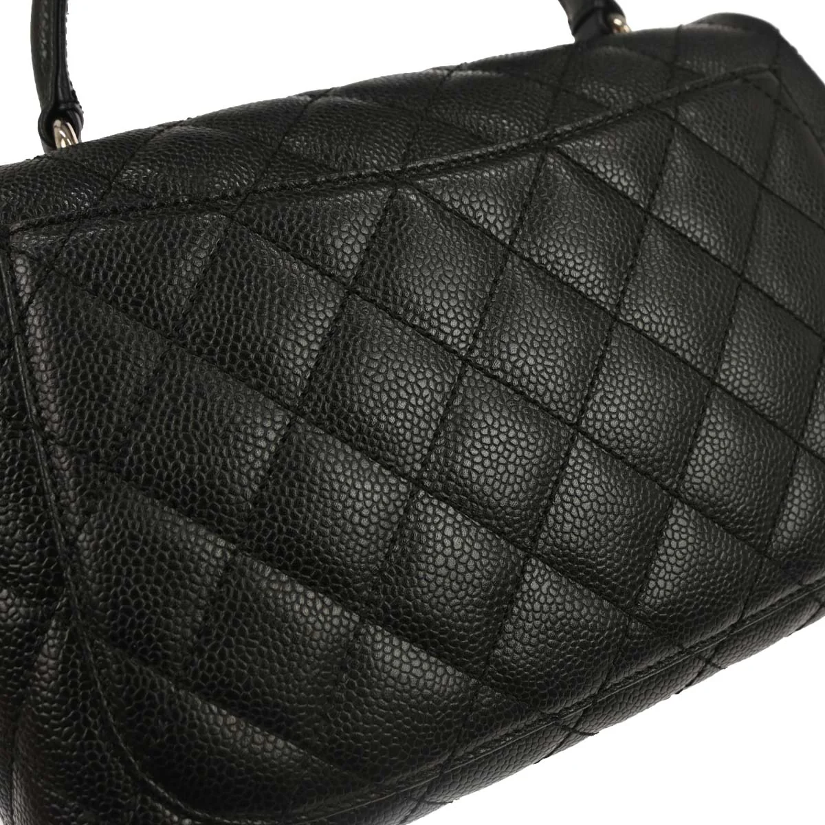 Chanel 2005-2006 Black Caviar Skin Top Handle Handbag - Image 4