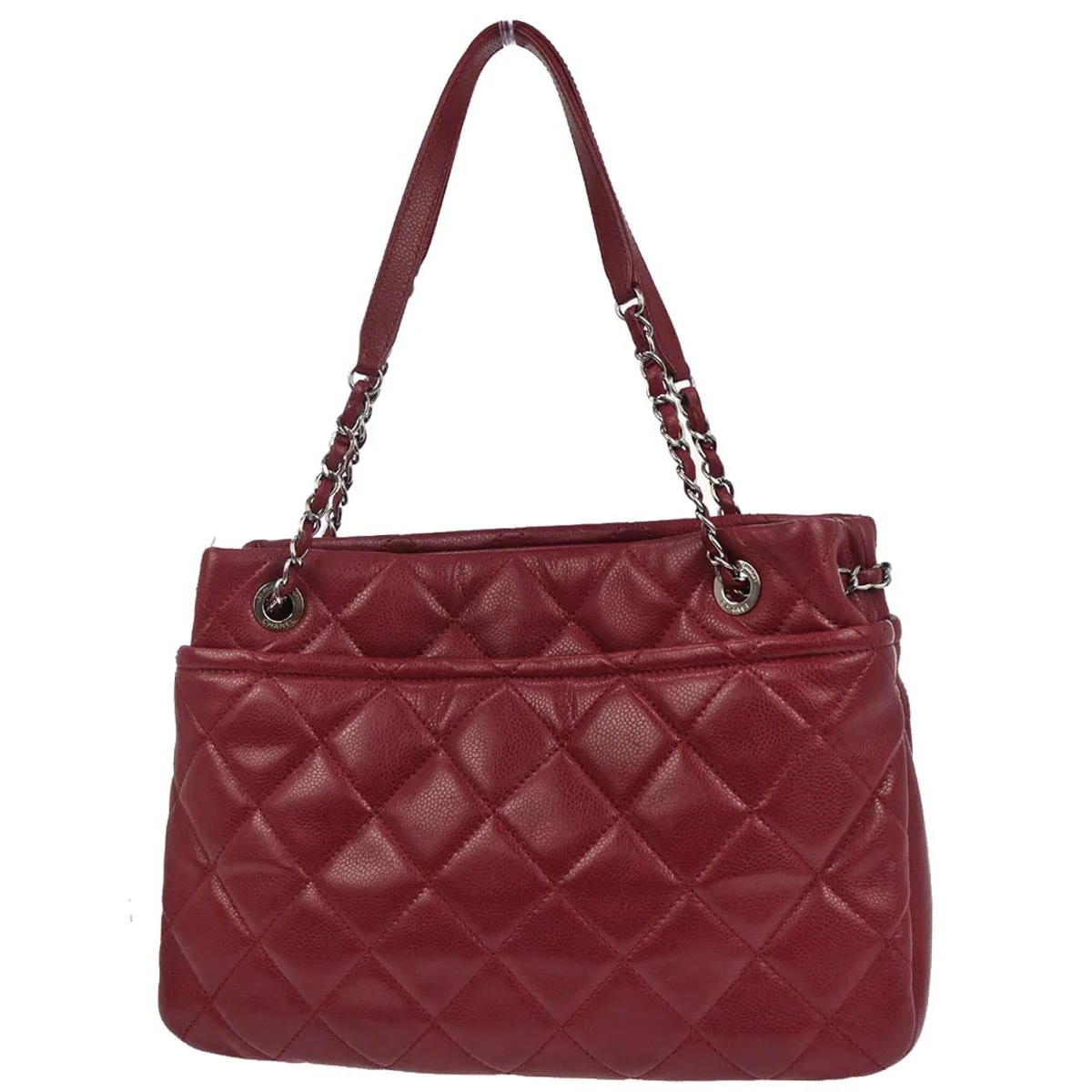 Chanel 2012 Red Caviar skin Timeless CC Chain Tote Bag - Image 2