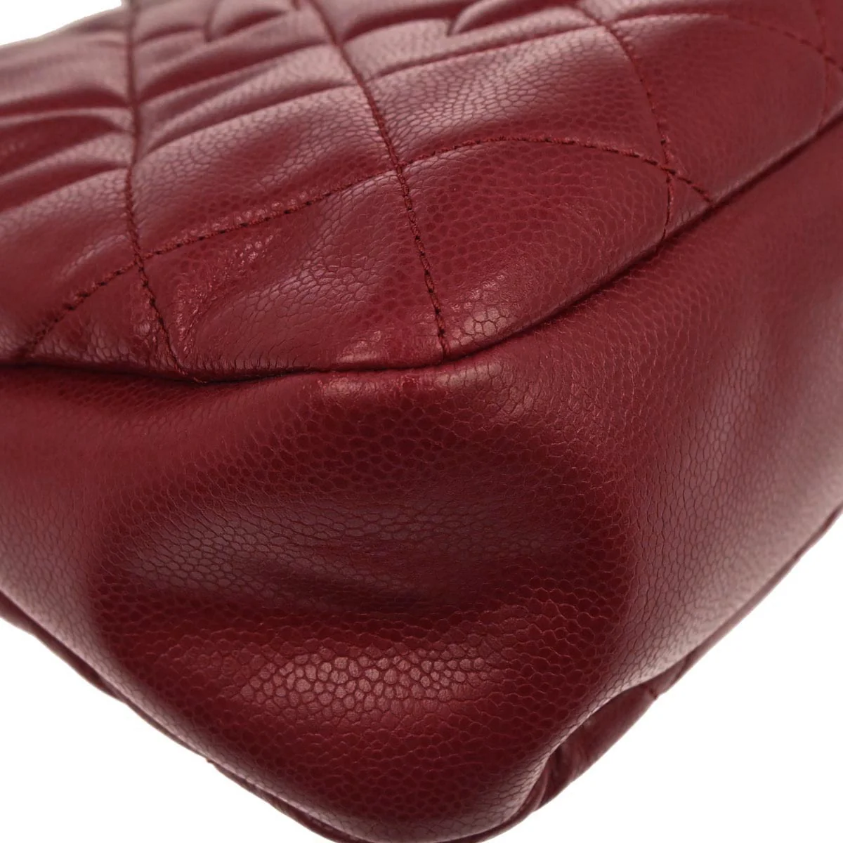 Chanel 2012 Red Caviar skin Timeless CC Chain Tote Bag - Image 6