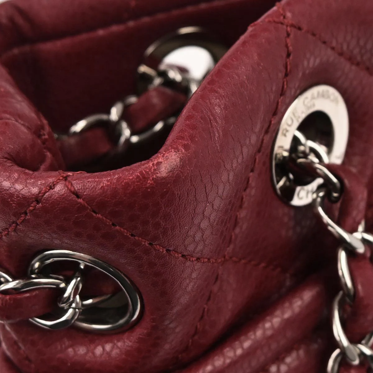 Chanel 2012 Red Caviar skin Timeless CC Chain Tote Bag - Image 7