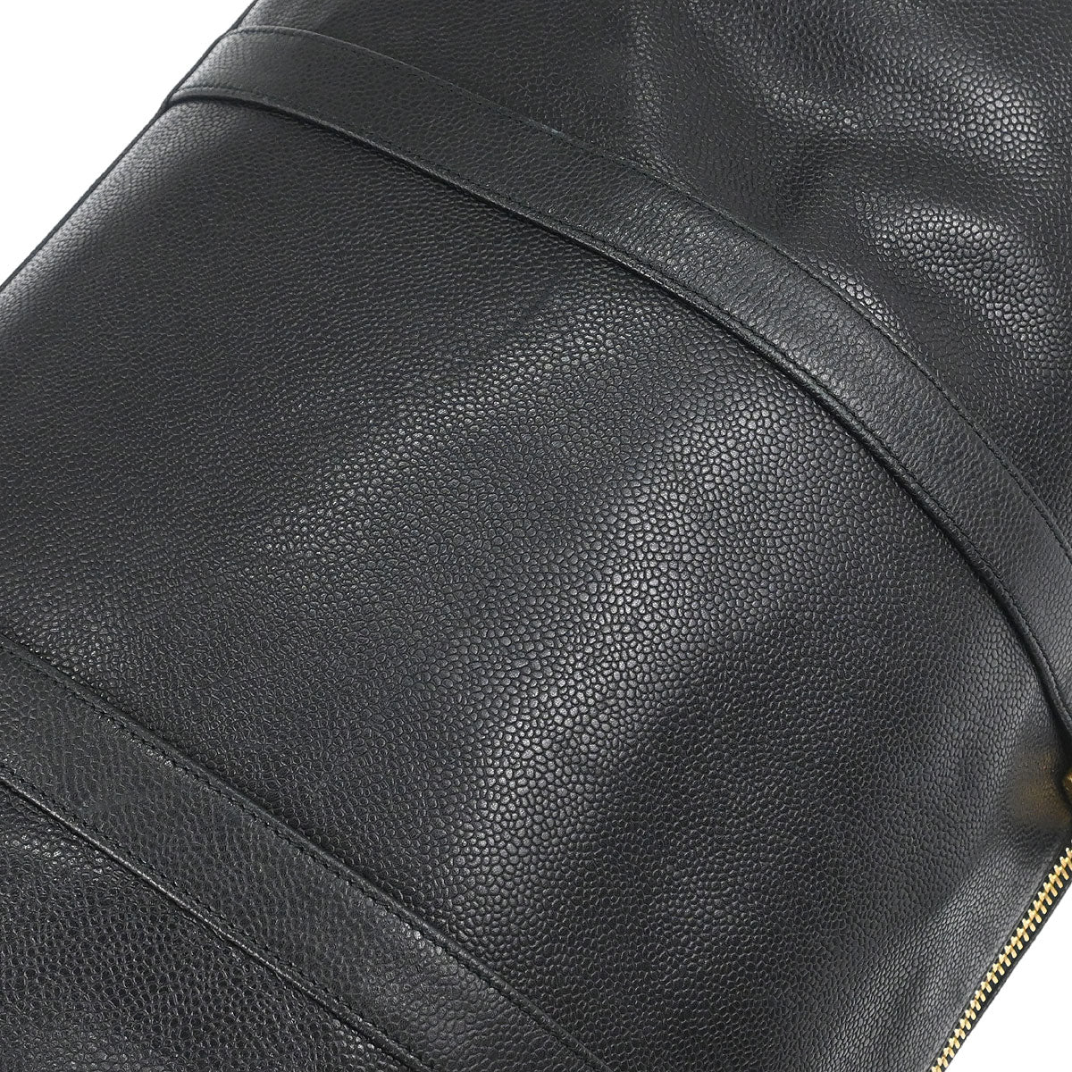 Chanel 1994-1996 Black Caviar Skin 2way Shoulder Duffle Handbag - Image 11