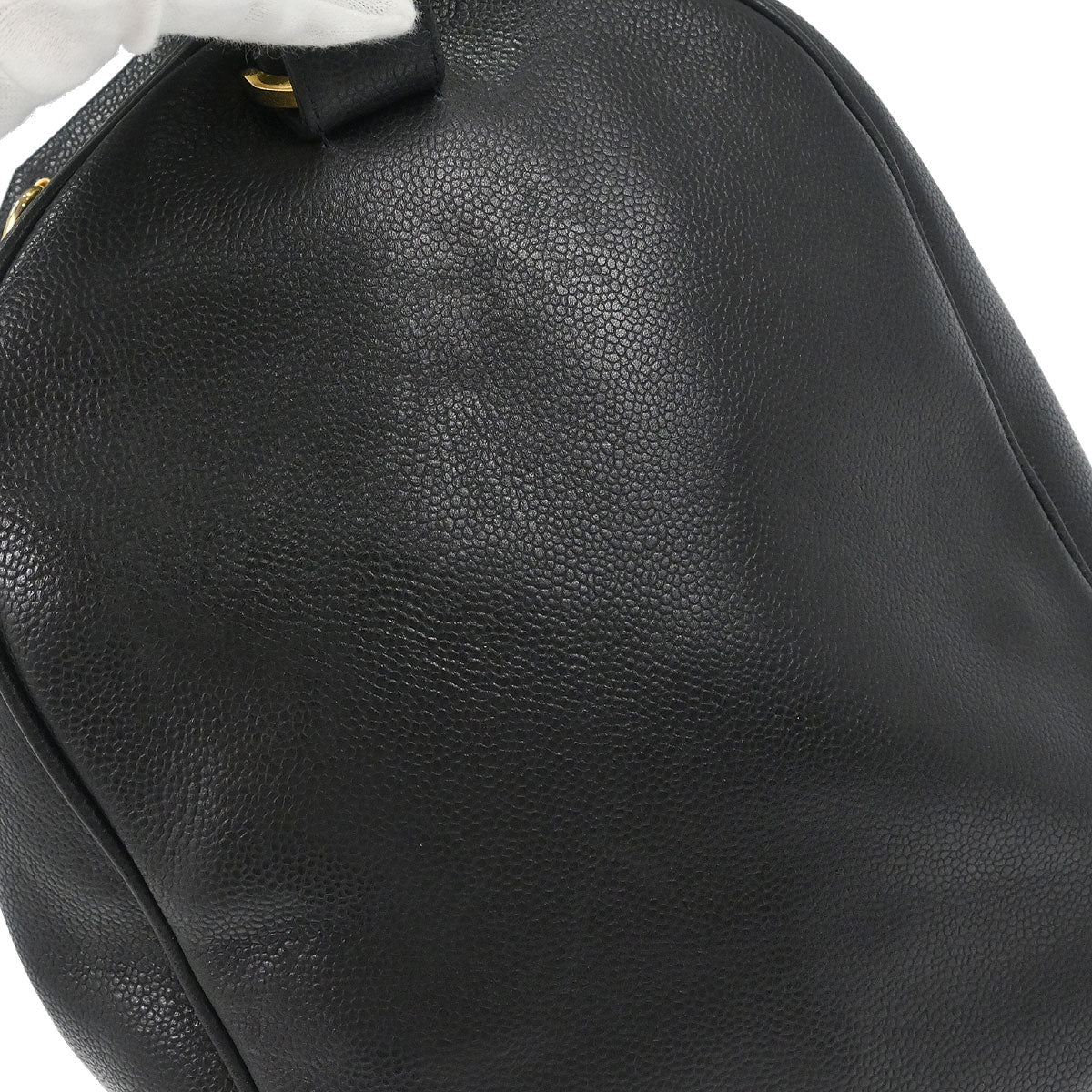 Chanel 1994-1996 Black Caviar Skin 2way Shoulder Duffle Handbag - Image 5