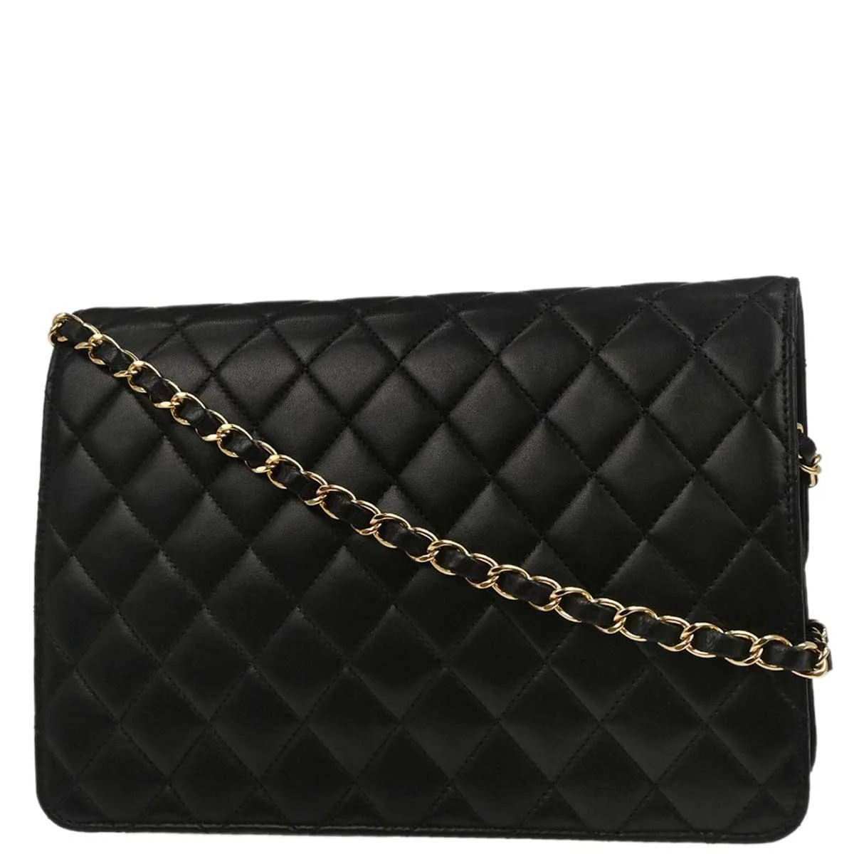 Chanel 2010-2011 Black Lambskin Turnlock Medium Half Flap Shoulder Bag - Image 2