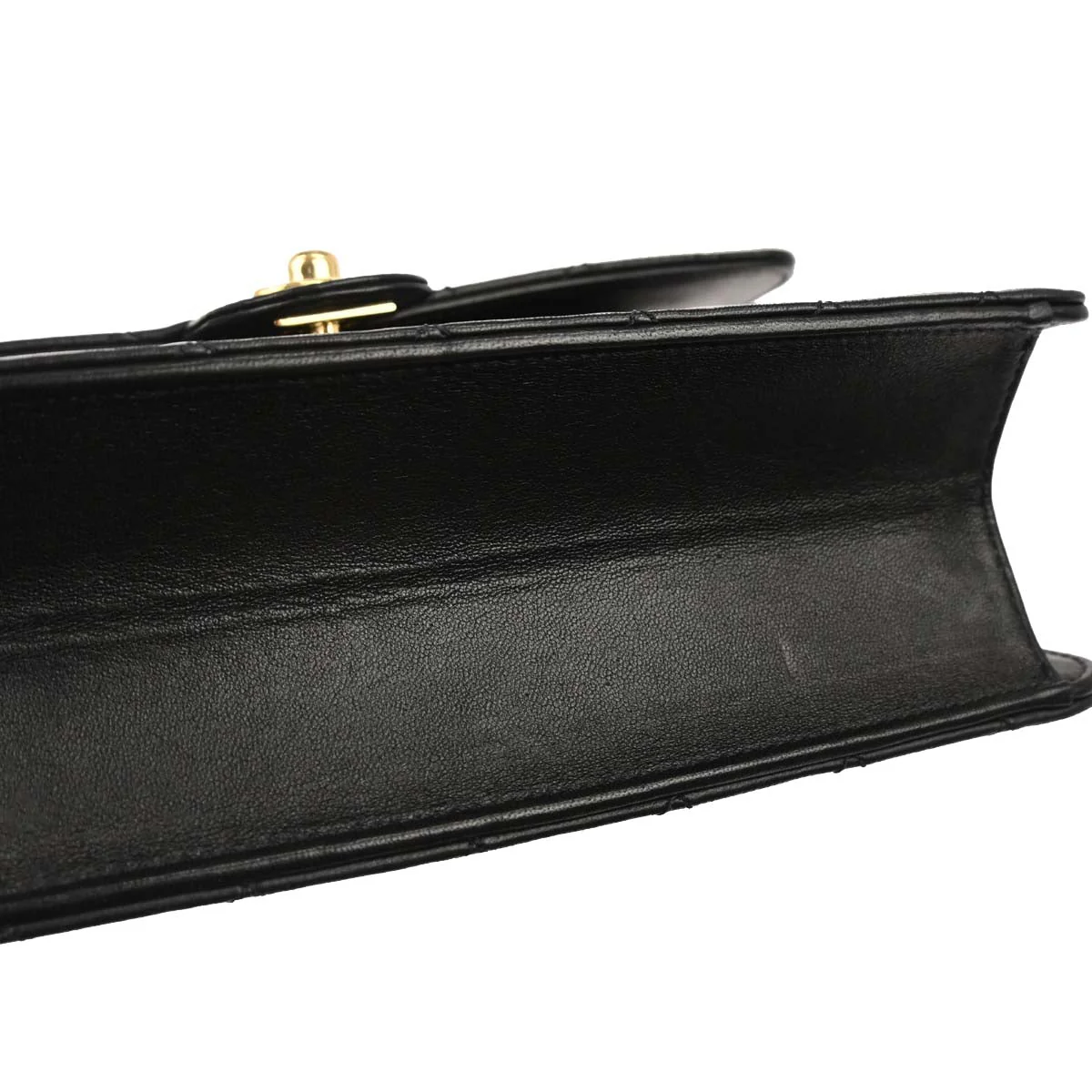 Chanel 2010-2011 Black Lambskin Turnlock Medium Half Flap Shoulder Bag - Image 3