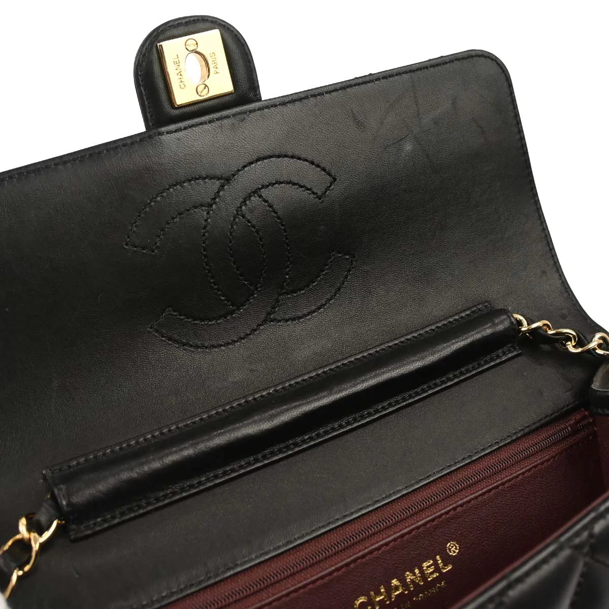 Chanel 2010-2011 Black Lambskin Turnlock Medium Half Flap Shoulder Bag - Image 6