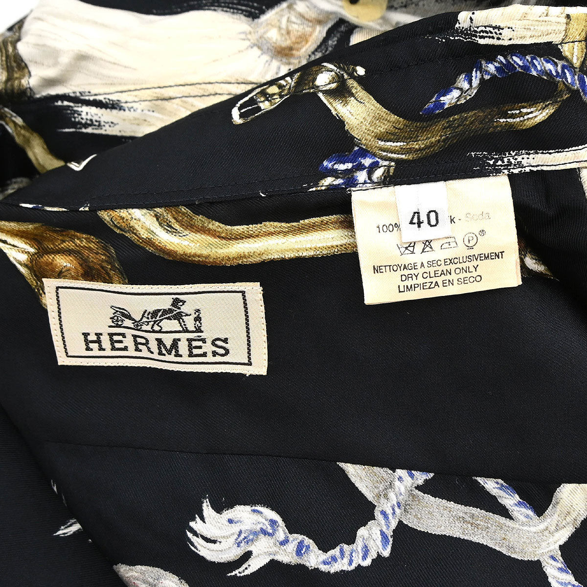 Hermes Shirt Blouse Black #40 - Image 10