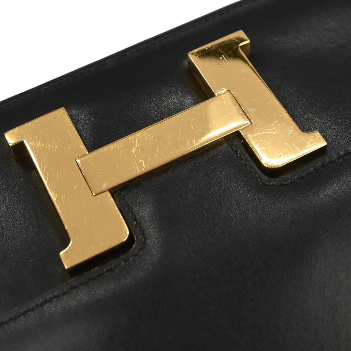 Hermes Black Box Calf Constance 23 Shoulder Bag - Image 4