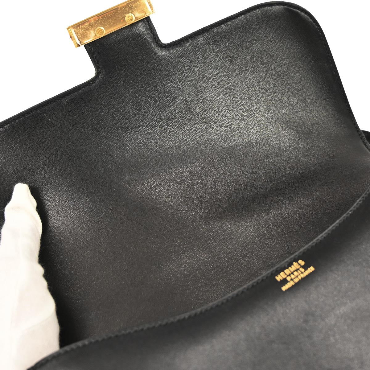 Hermes Black Box Calf Constance 23 Shoulder Bag - Image 7