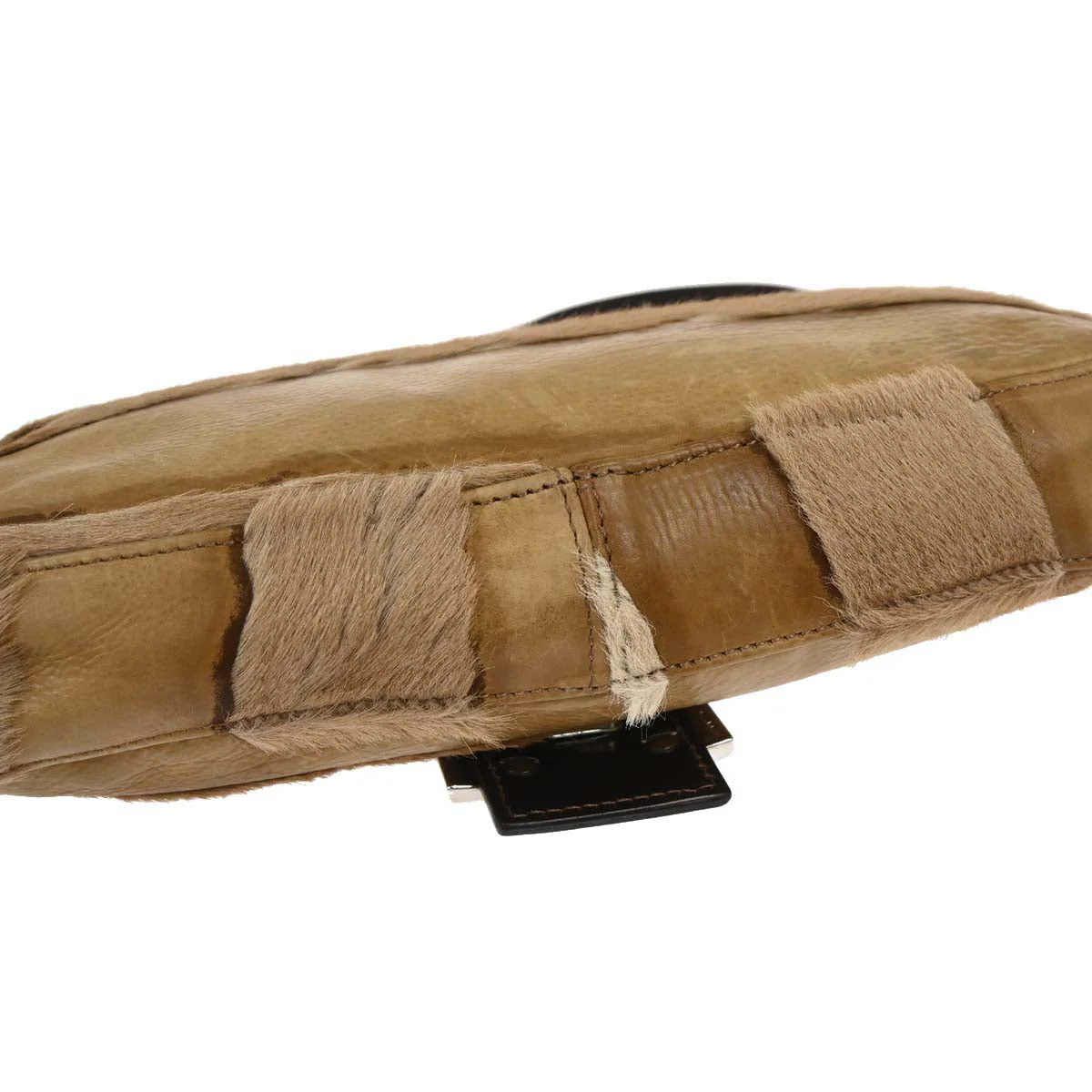 Fendi Beige Pony Hair Baguette Handbag - Image 3