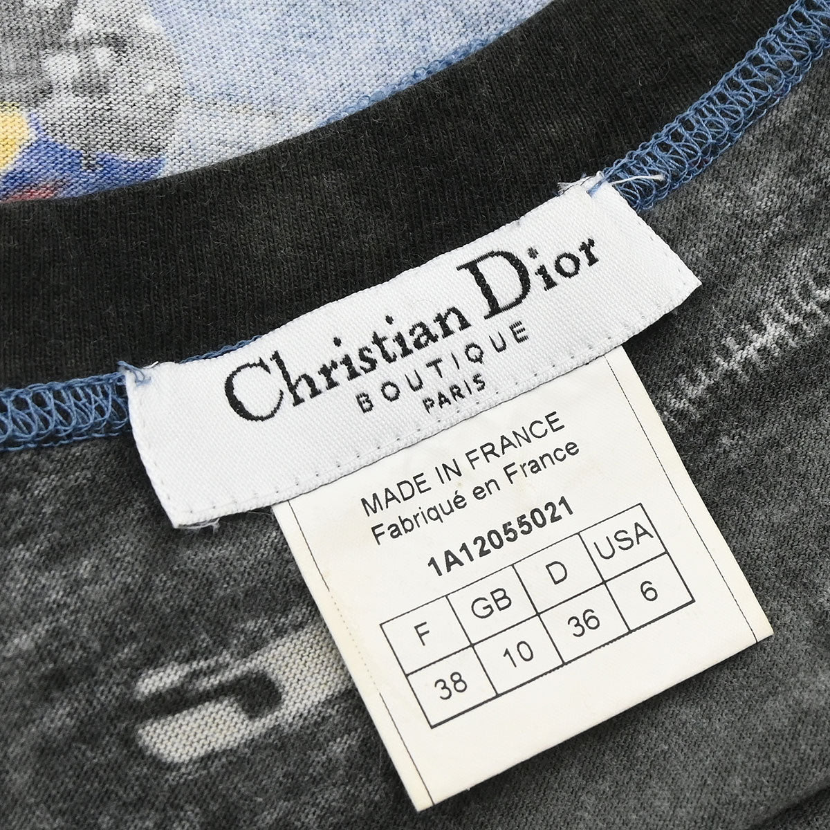 Christian Dior 2001 T-shirt Top Denim Print Blue #38 - Image 12
