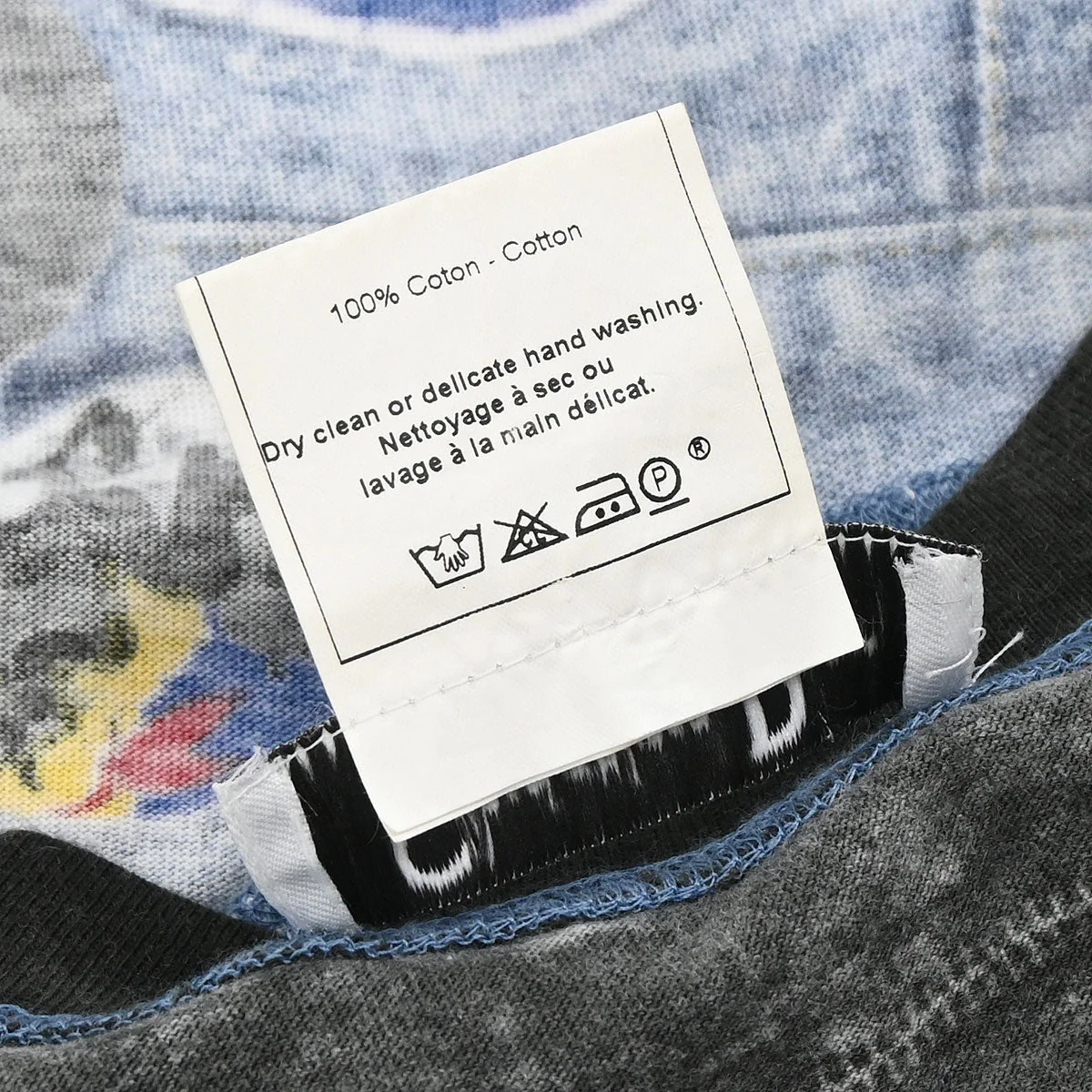 Christian Dior 2001 T-shirt Top Denim Print Blue #38 - Image 13
