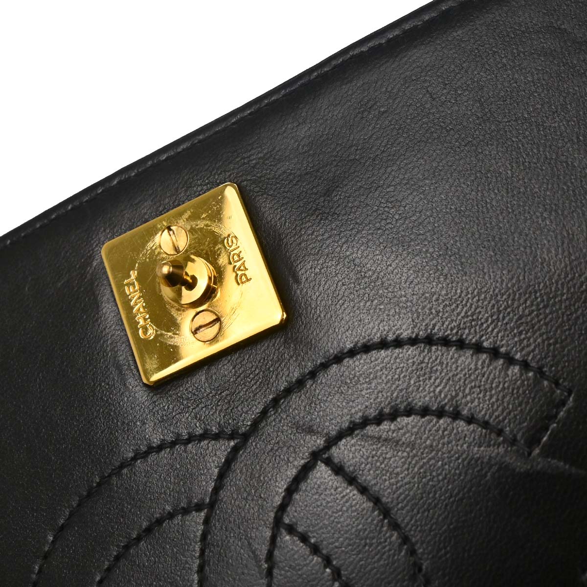 Chanel Black Lambskin Pushlock Mini Full Flap Shoulder Bag - Image 16