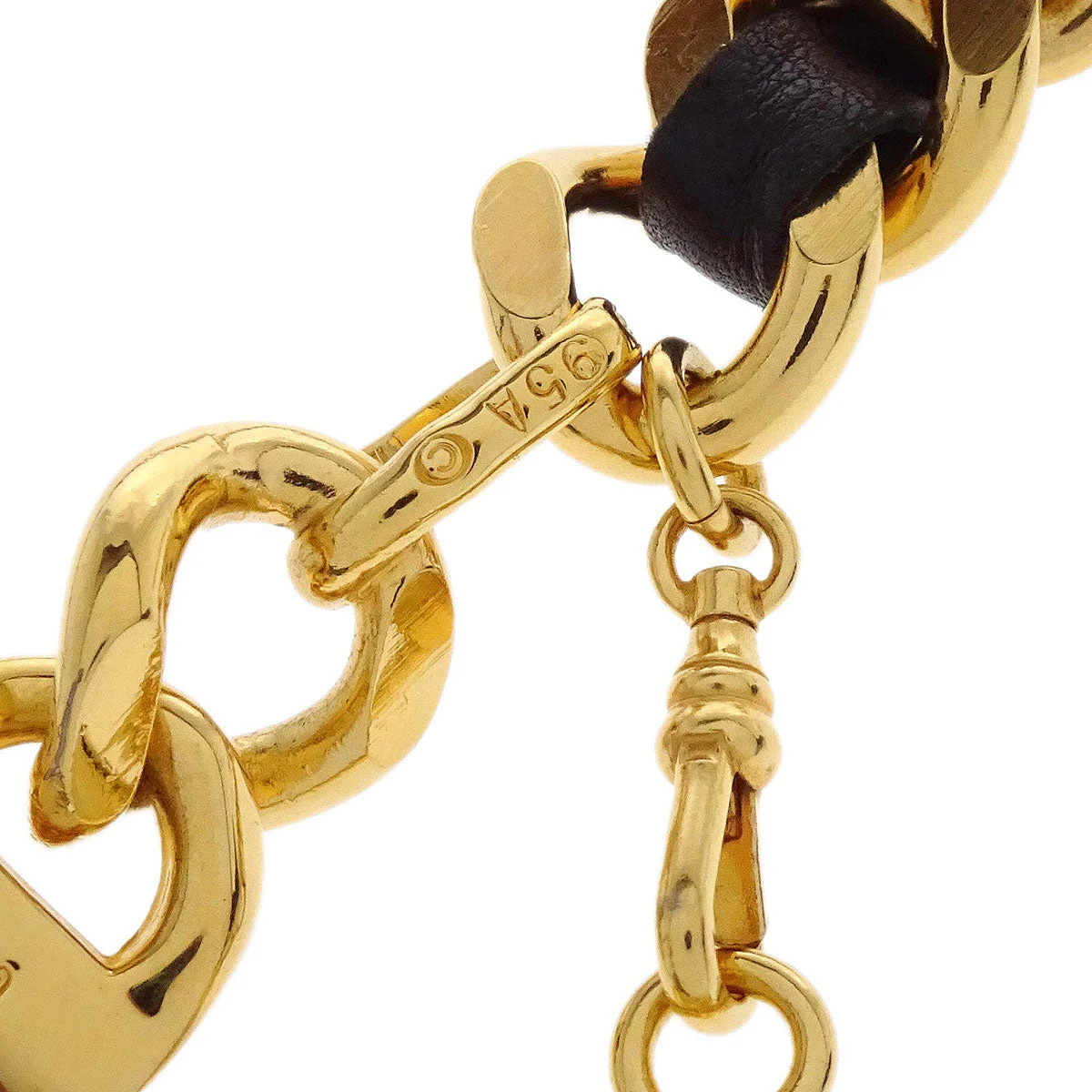 Chanel Chain Belt Medallion Gold Black 95A Small Good - Image 2