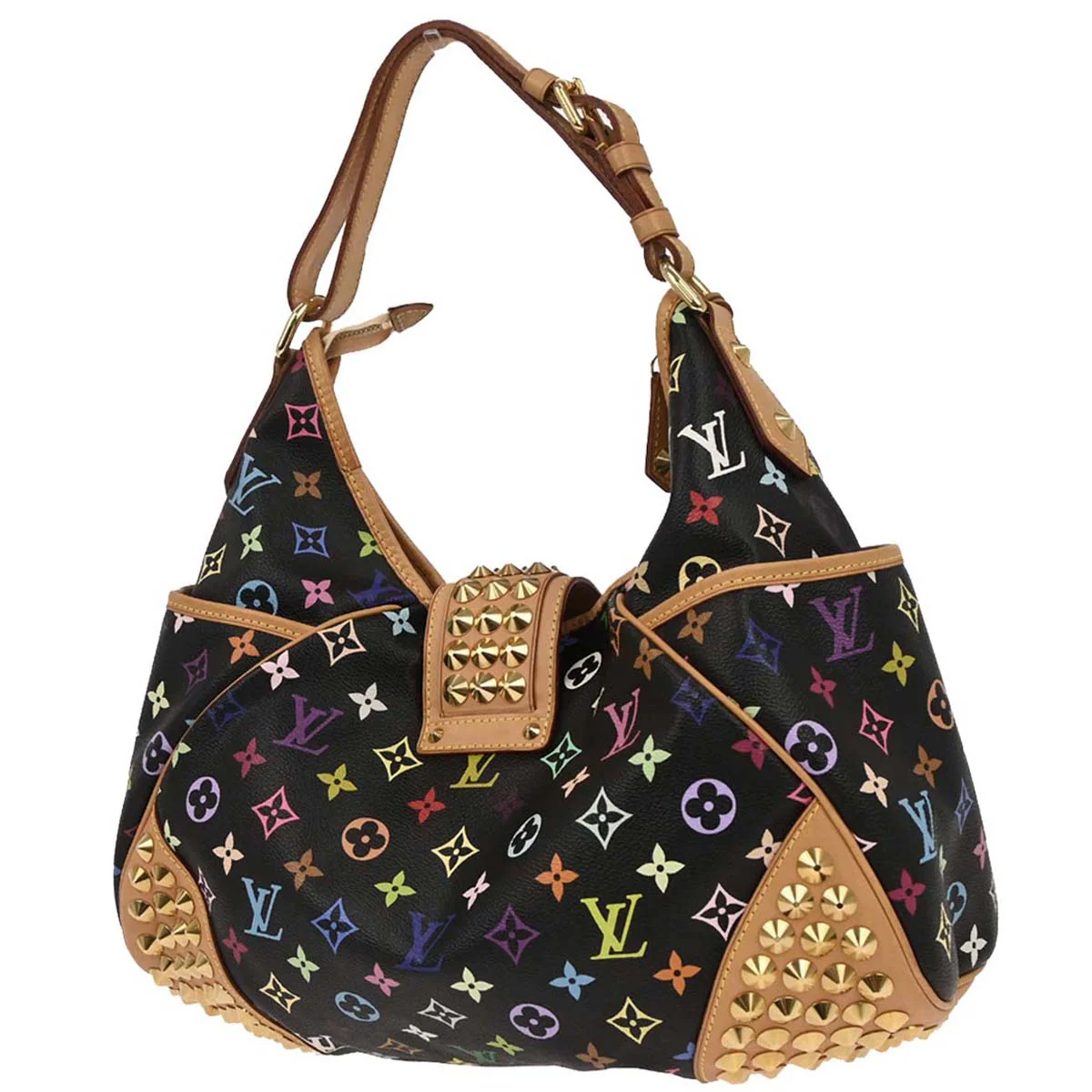 Louis Vuitton Black Monogram Multicolor Chrissie MM Handbag M40310 - Image 2