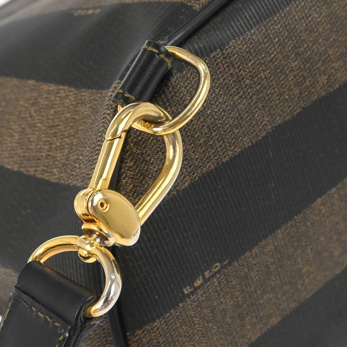 Fendi Brown Black Pequin Shoulder Bag - Image 3