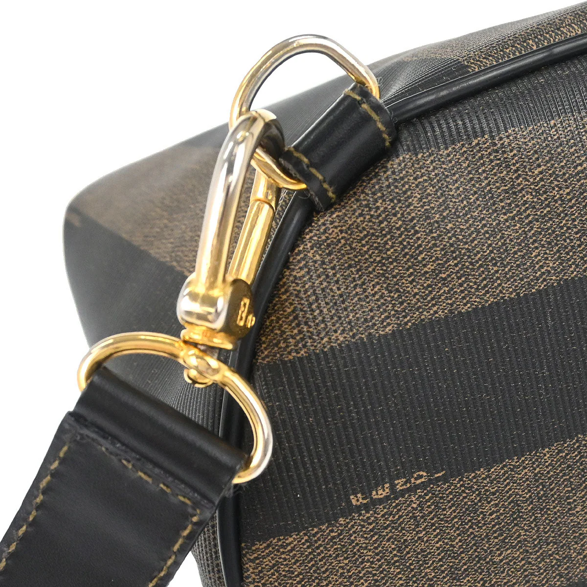 Fendi Brown Black Pequin Shoulder Bag - Image 4