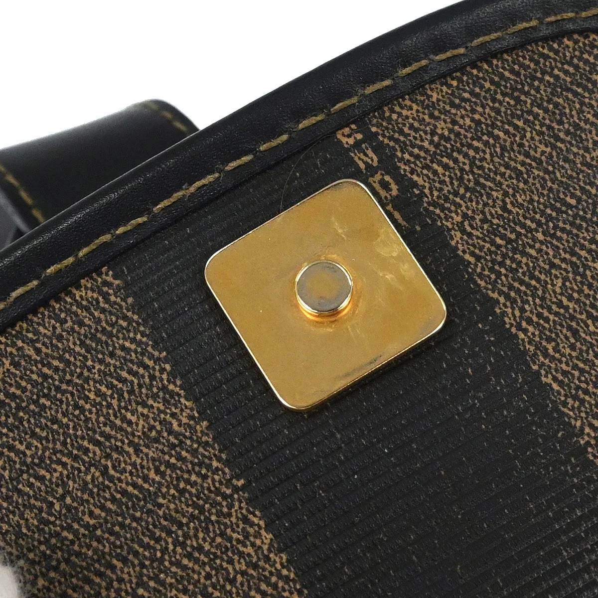 Fendi Brown Black Pequin Shoulder Bag - Image 7