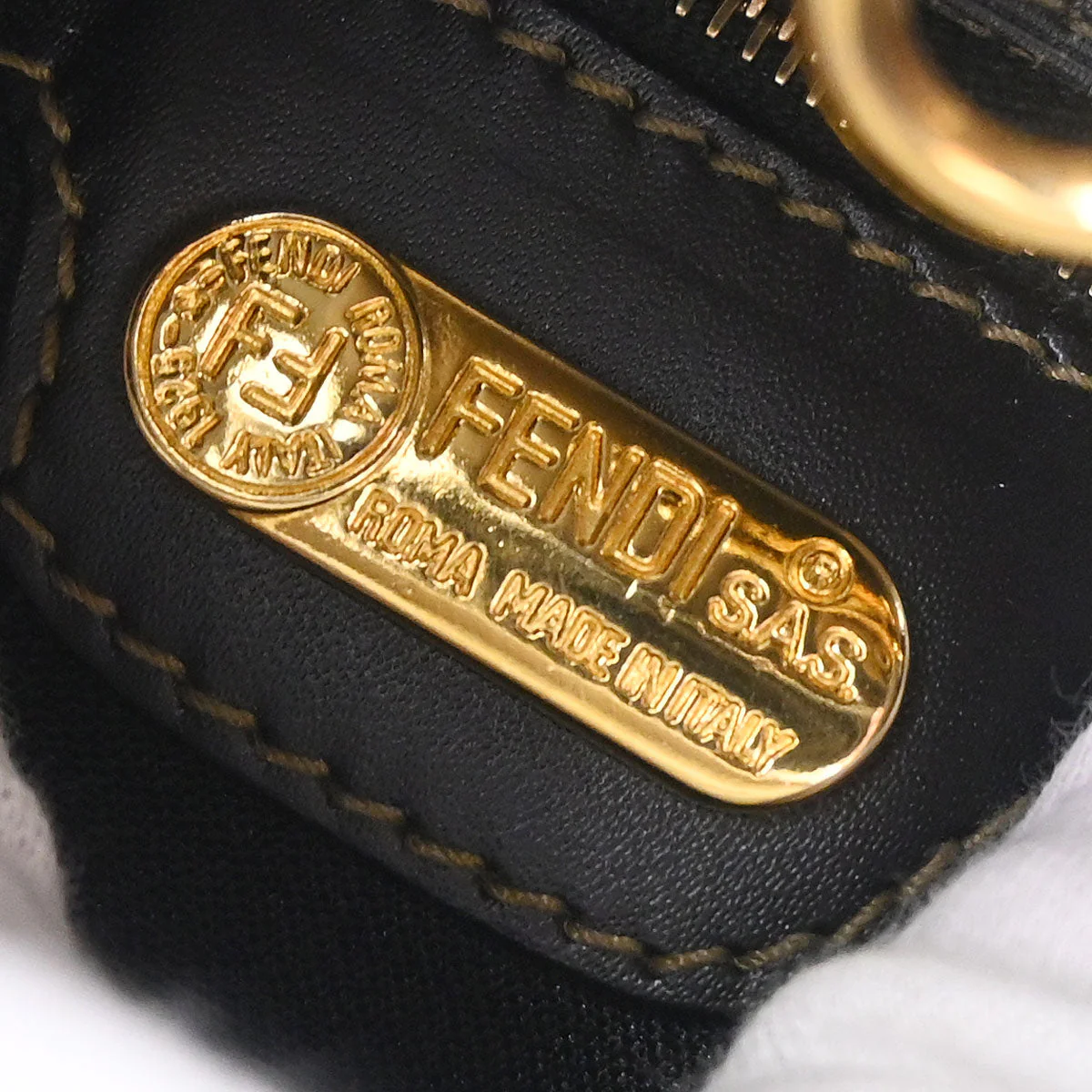 Fendi Brown Black Pequin Shoulder Bag - Image 9