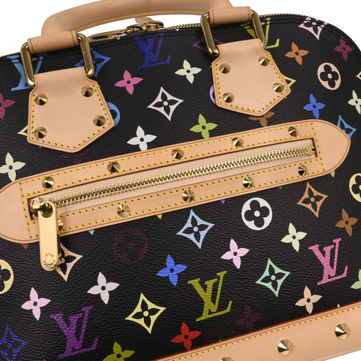 Louis Vuitton 2003 Black Monogram Multicolor Alma Handbag M92646 - Image 4