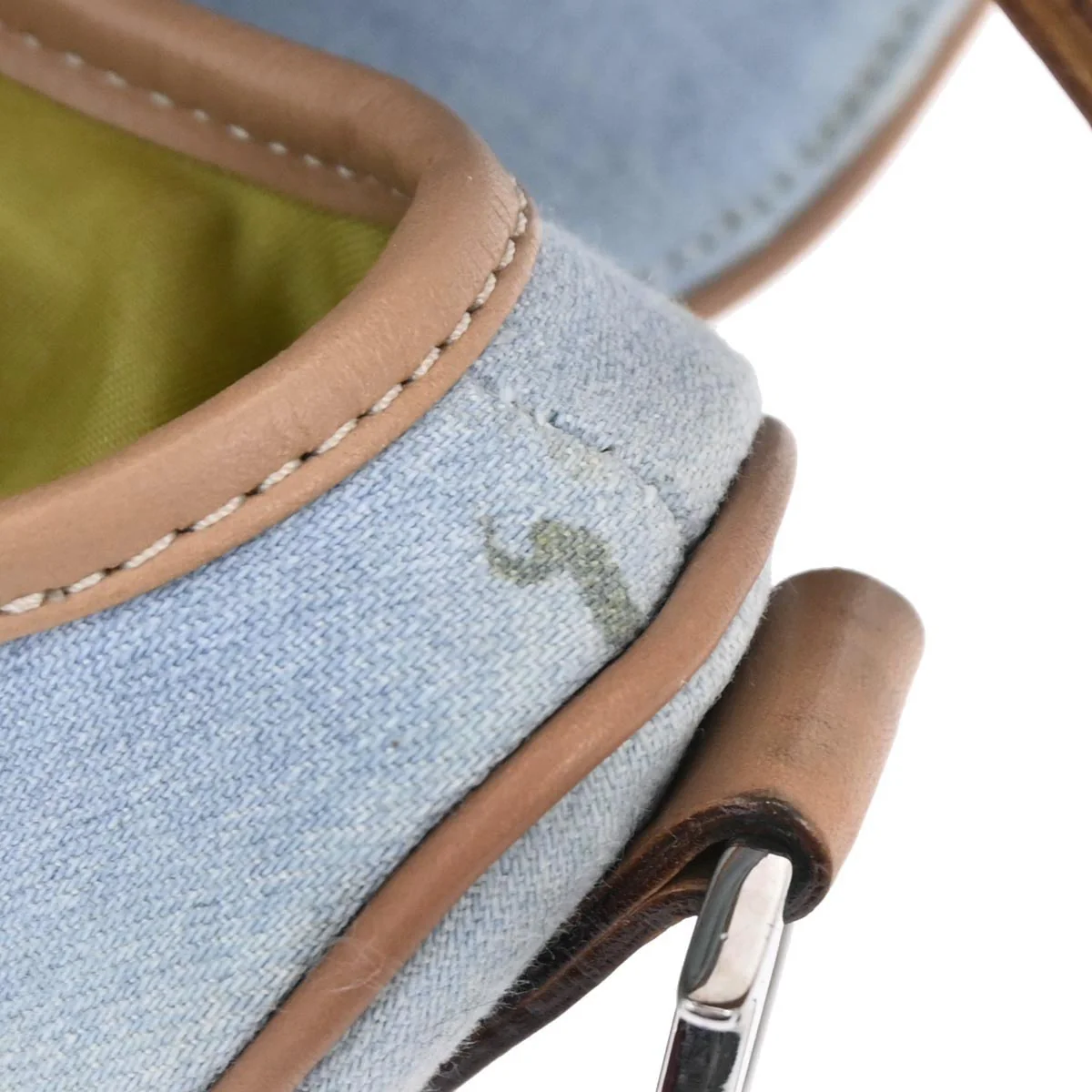 Christian Dior Light Blue Cotton Miss Diorella Saddle Handbag - Image 8