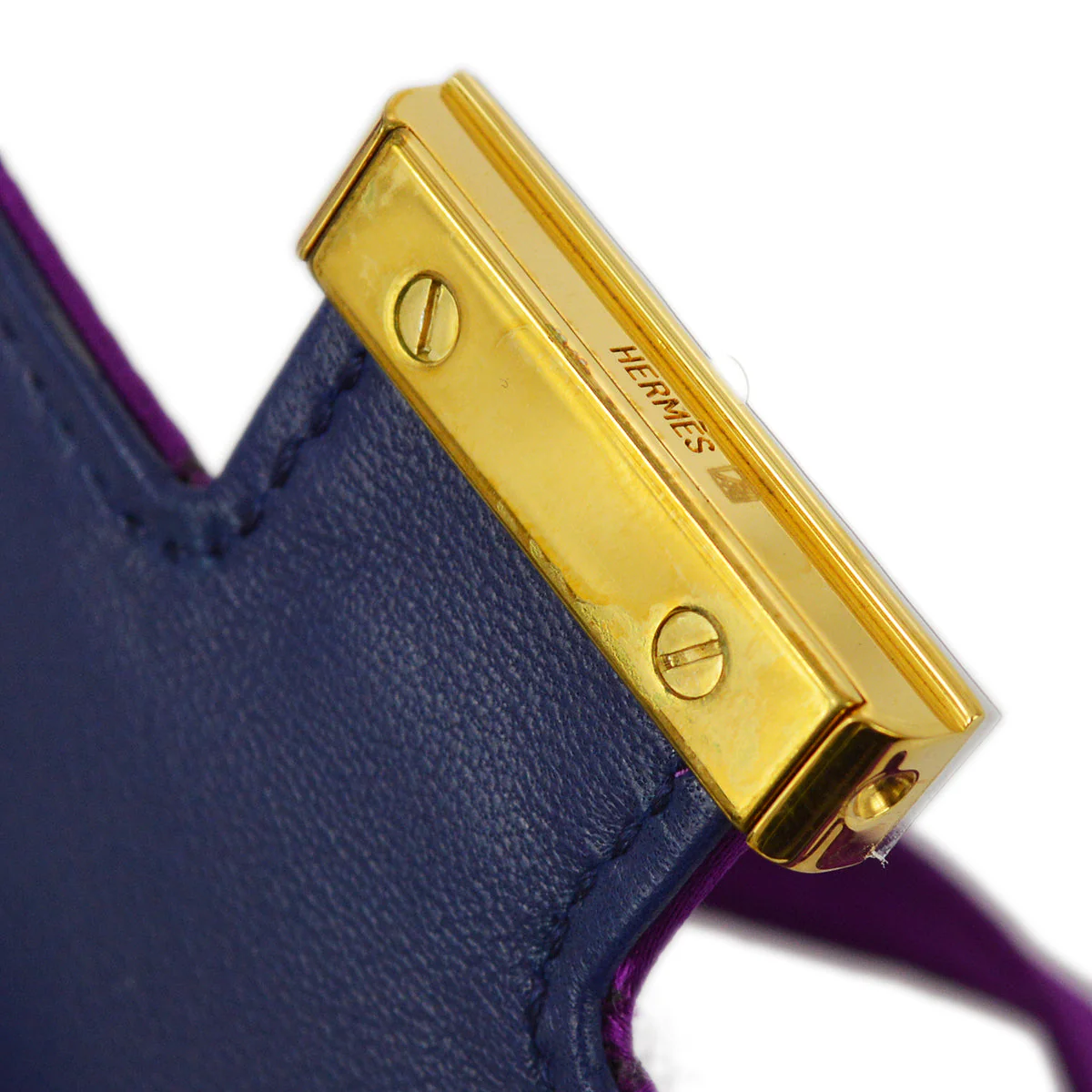 Hermes * 2010 Purple Silk Pochette Mini Constance - Image 10