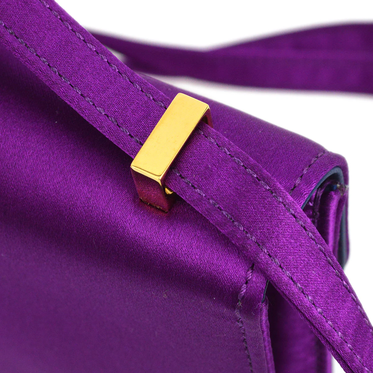Hermes * 2010 Purple Silk Pochette Mini Constance - Image 5