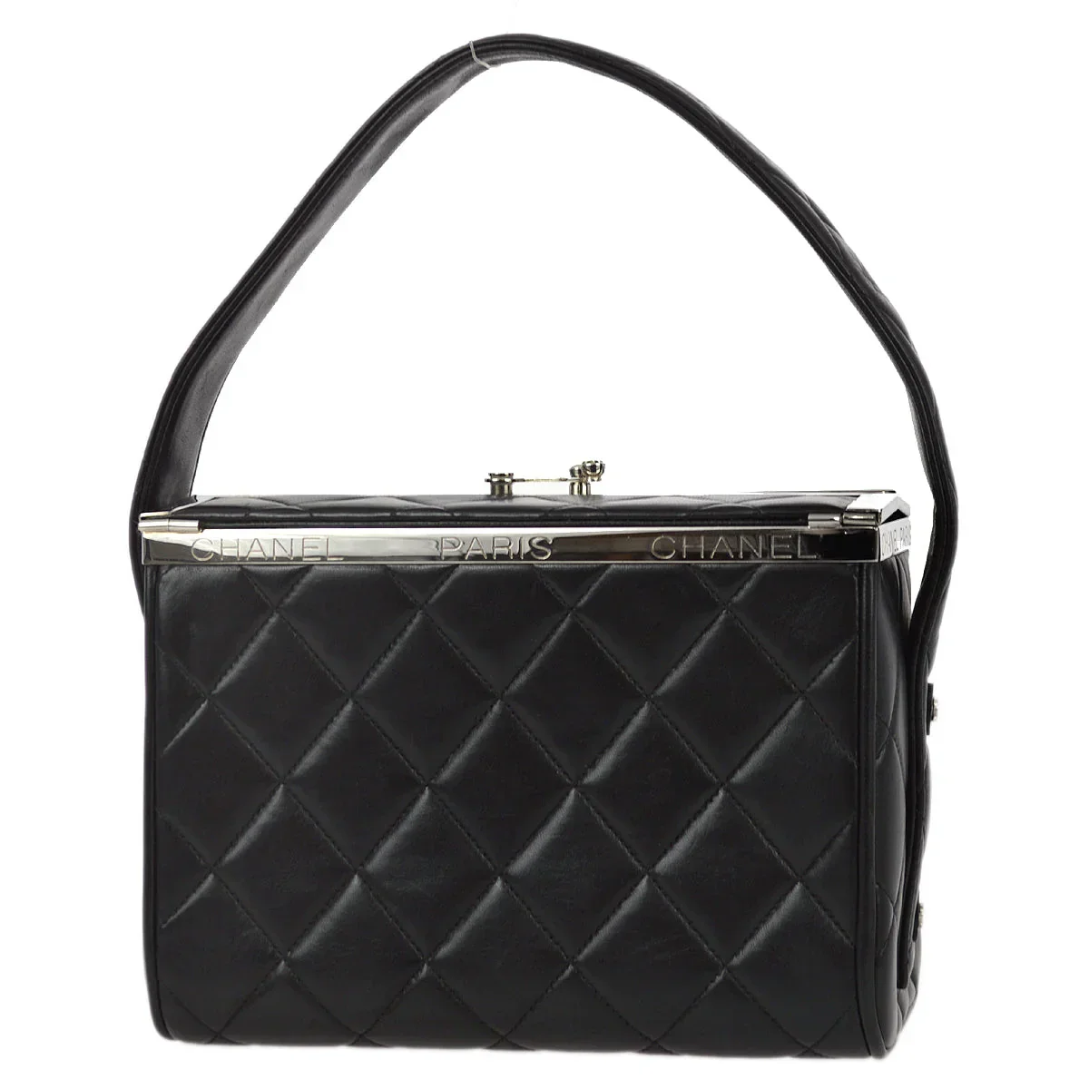 Chanel 1996-1997 Black Lambskin Handbag - Image 2