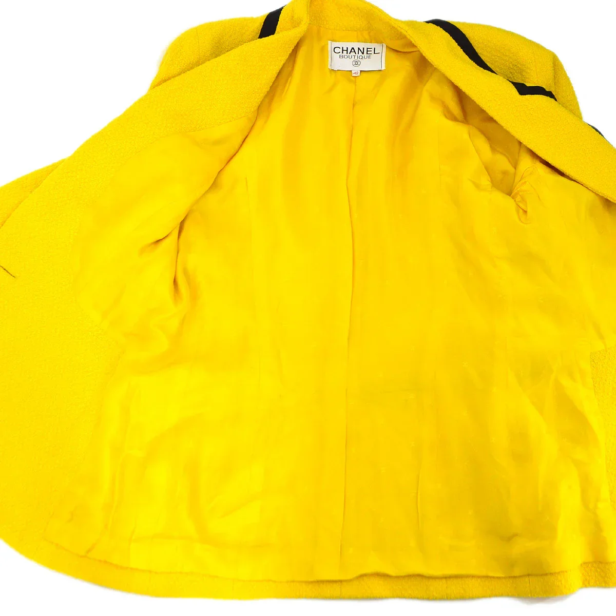Chanel 1993 contrast trimming single-button jacket #42 - Image 8