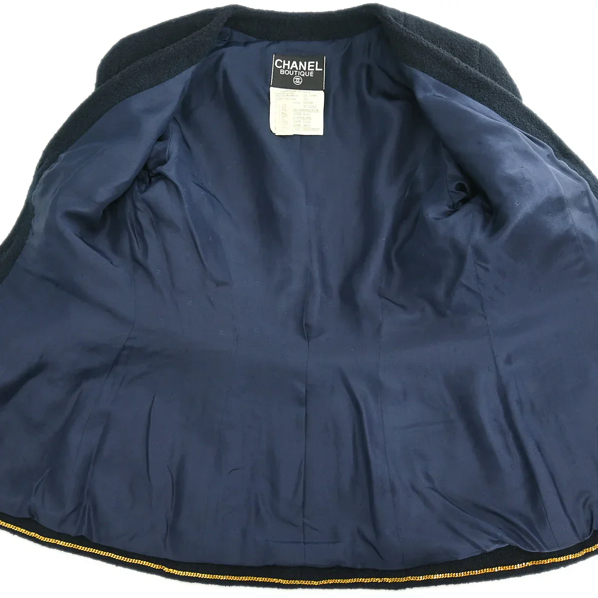 Chanel 1993 Setup Suit Jacket Skirt Navy 93P #36 - Image 6
