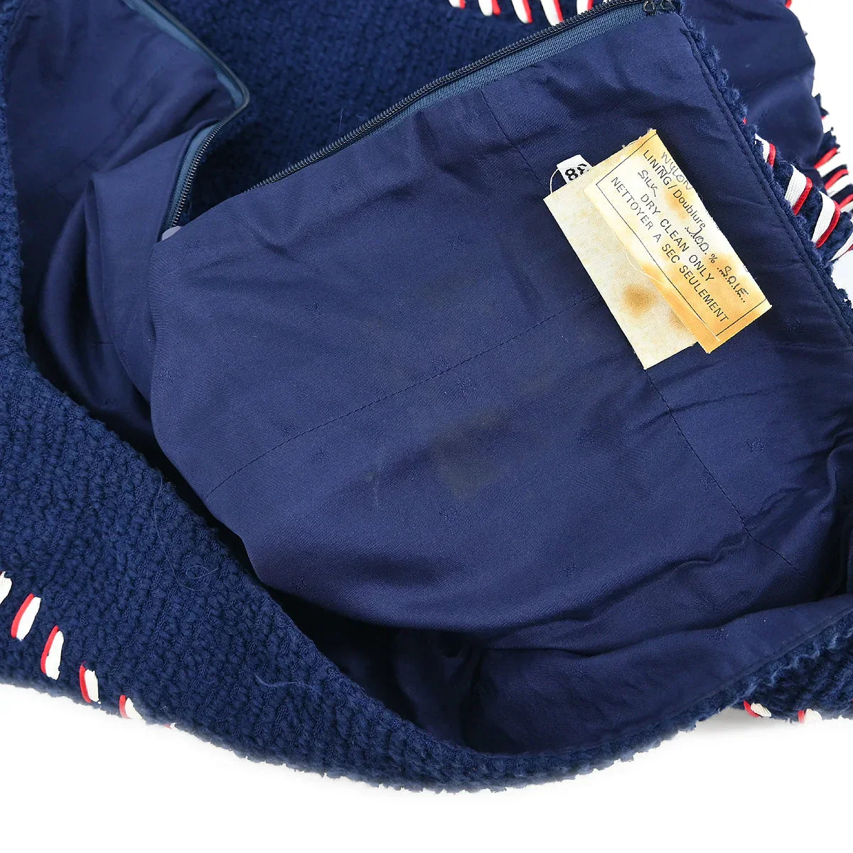 Chanel 1994 Setup Suit Jacket Skirt Navy #38 - Image 3