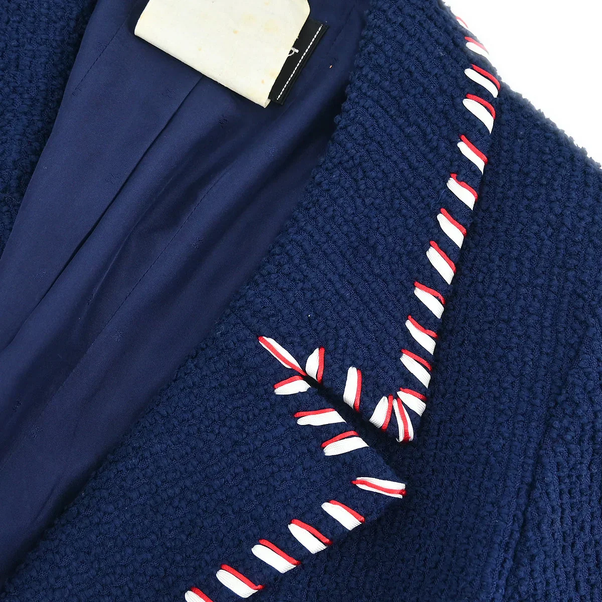 Chanel 1994 Setup Suit Jacket Skirt Navy #38 - Image 4