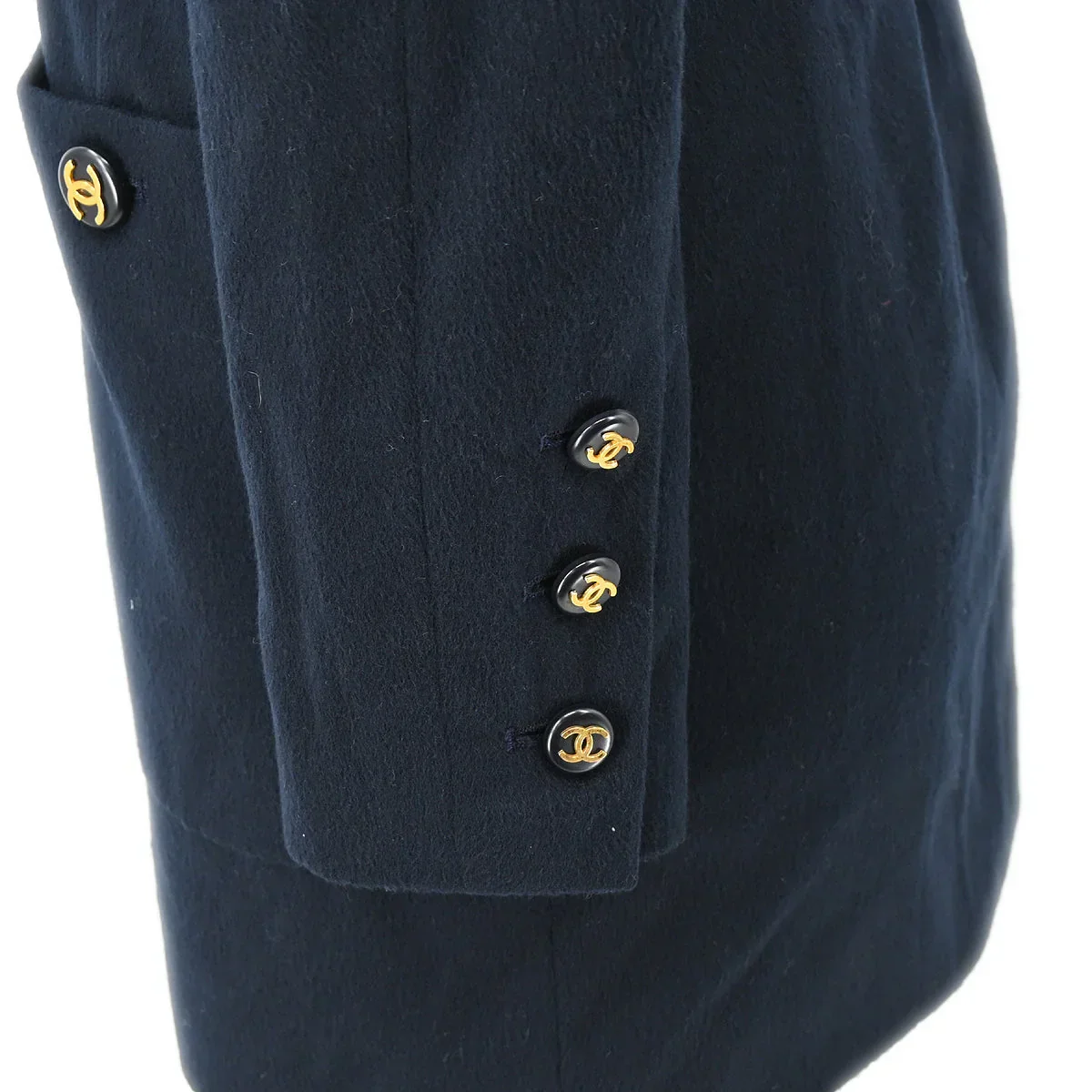 Chanel 1993 Single Breasted Jacket Navy #34 - Image 3