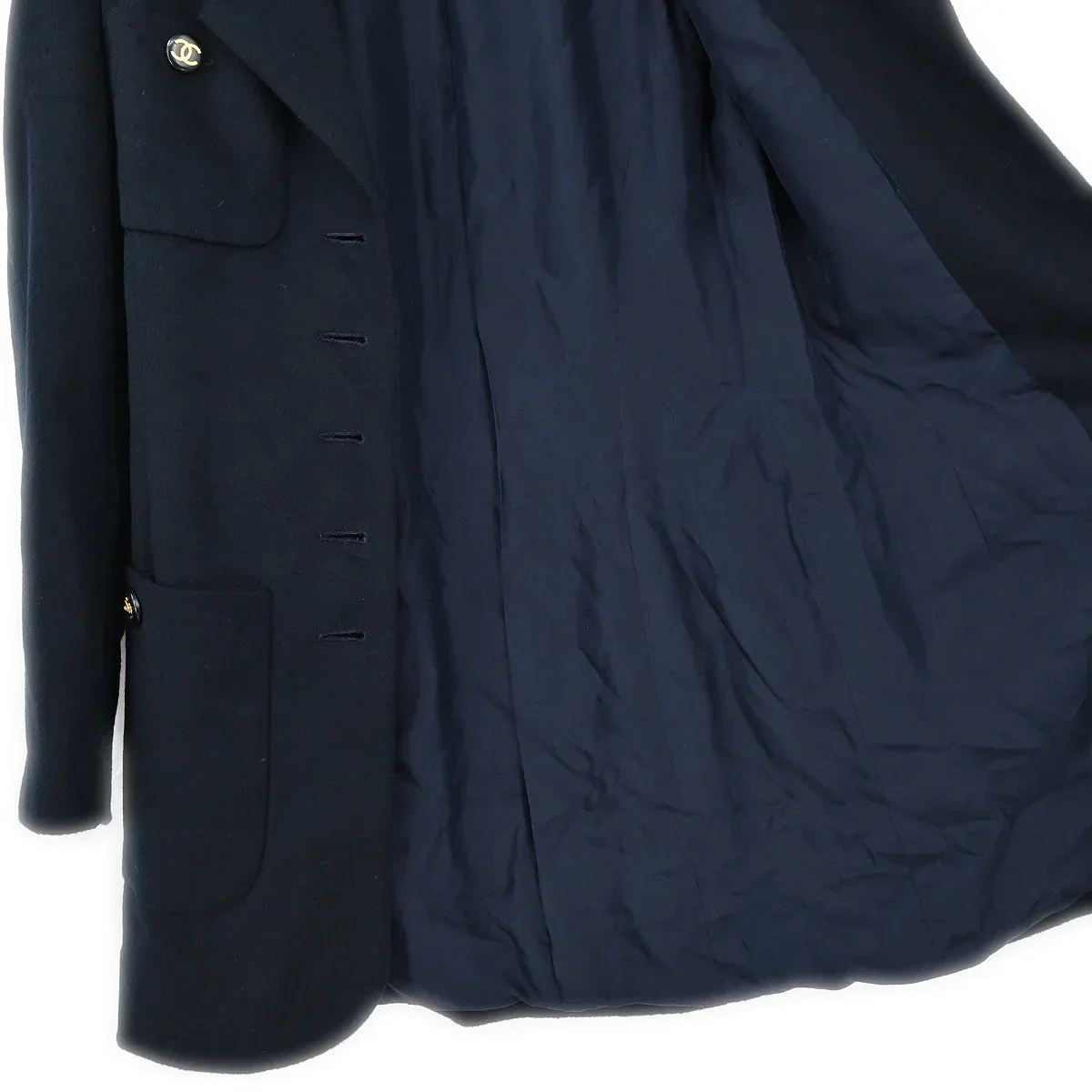 Chanel 1993 Single Breasted Jacket Navy #34 - Image 6
