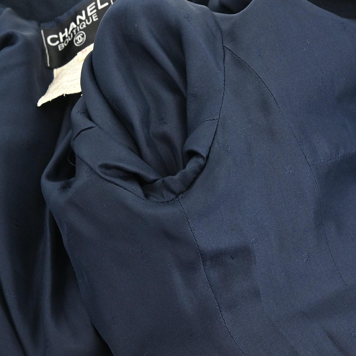 Chanel 1993 Single Breasted Jacket Navy #34 - Image 7