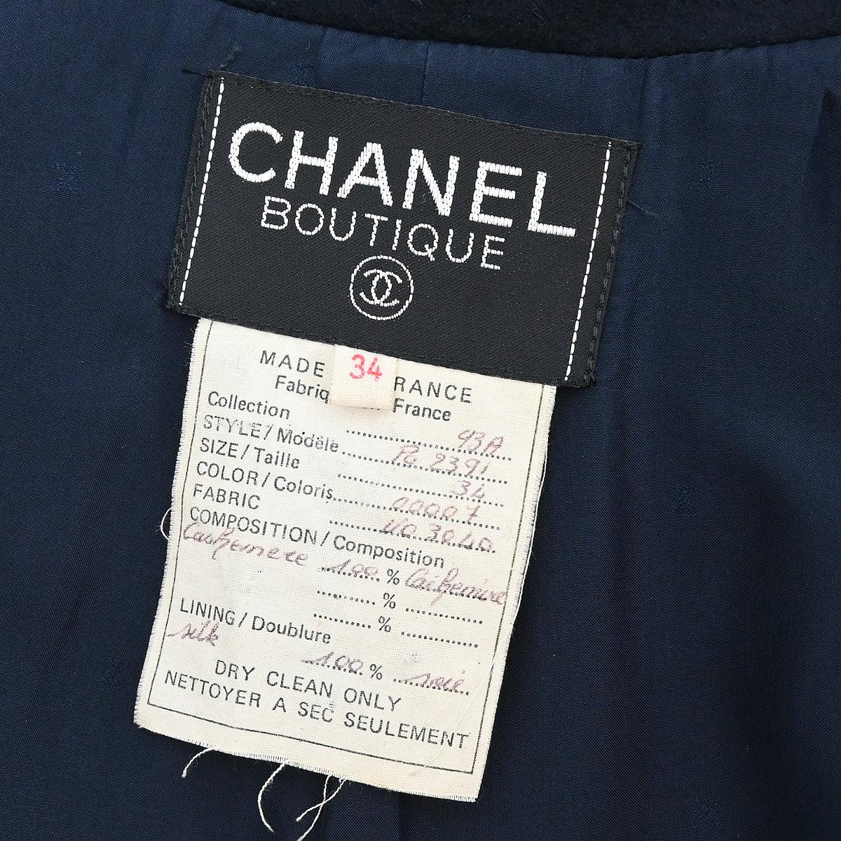 Chanel 1993 Single Breasted Jacket Navy #34 - Image 8