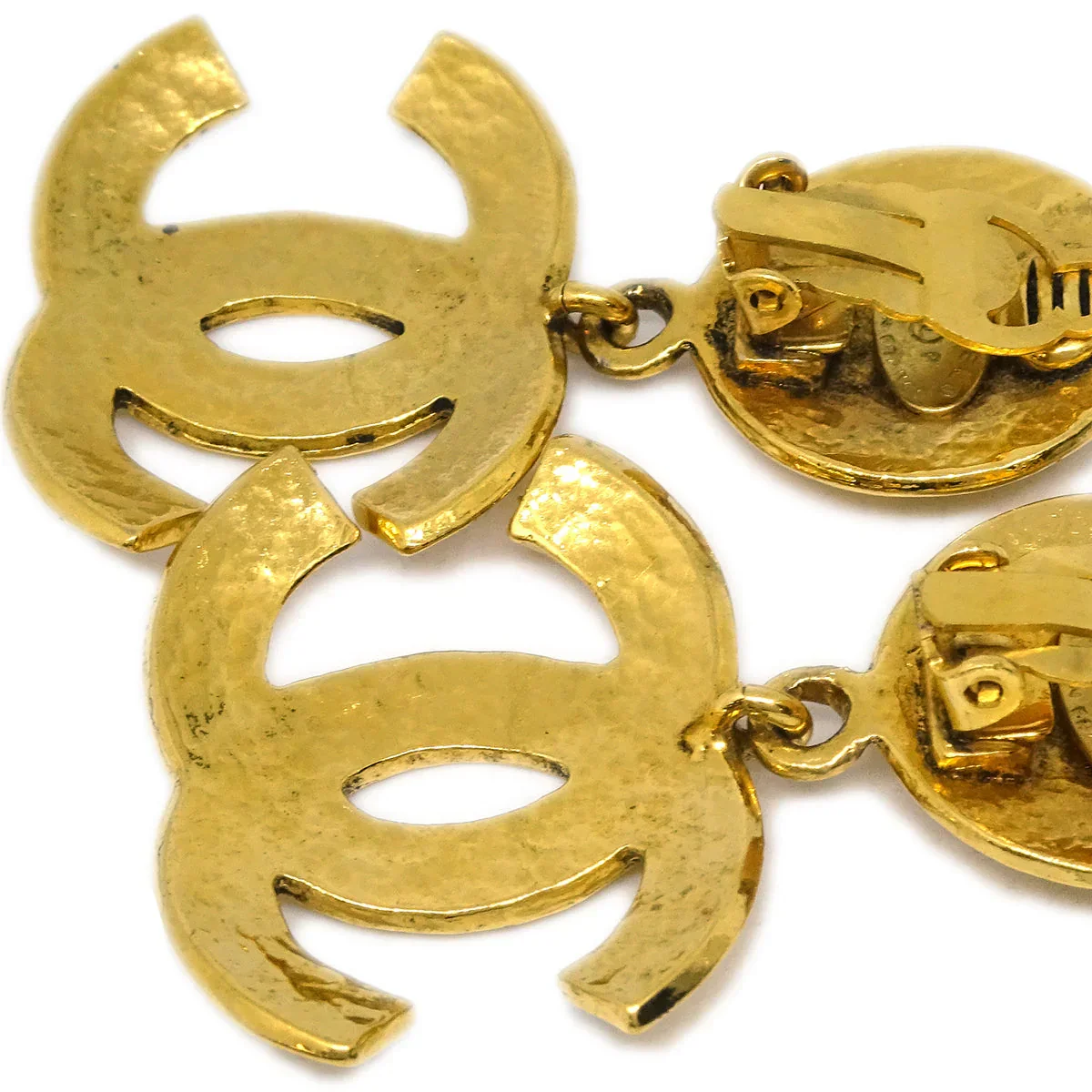 Chanel Dangle Earrings Clip-On Gold 94P - Image 2