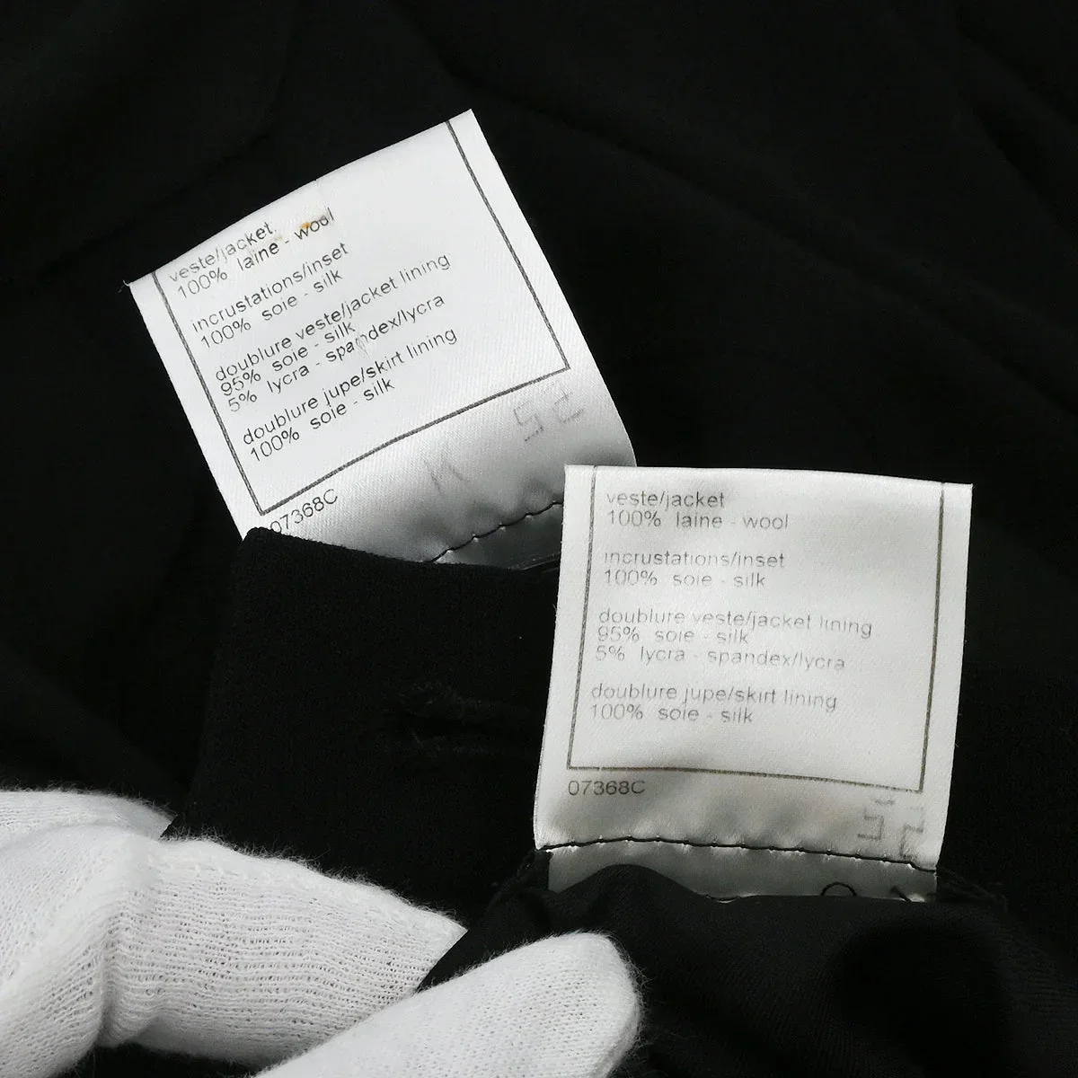 Chanel 1998 Setup Suit Jacket Skirt Black #36 - Image 10