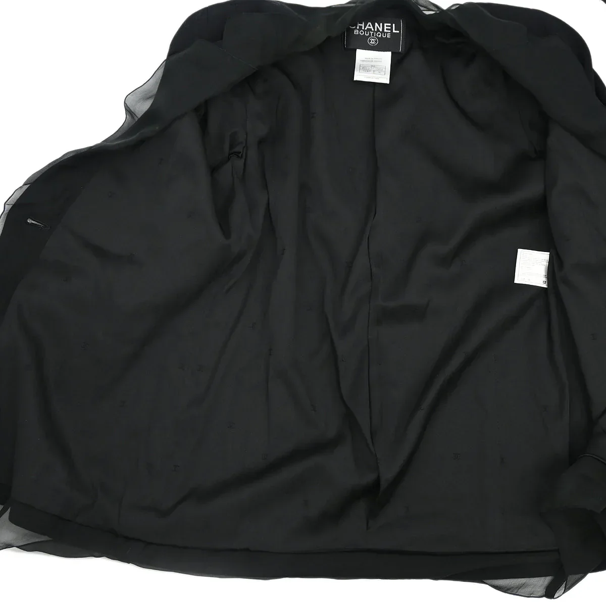 Chanel 1998 Setup Suit Jacket Skirt Black #36 - Image 5