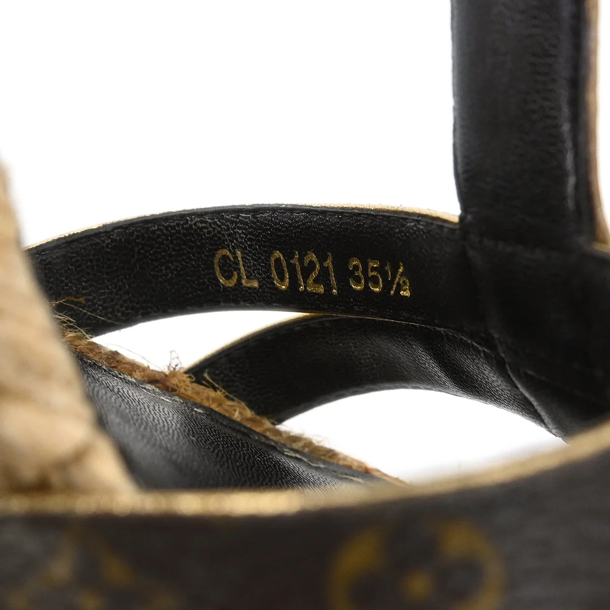 Louis Vuitton * 2011 Monogram Wedge Ankle Strap Sandals Shoes #35 1/2 - Image 7
